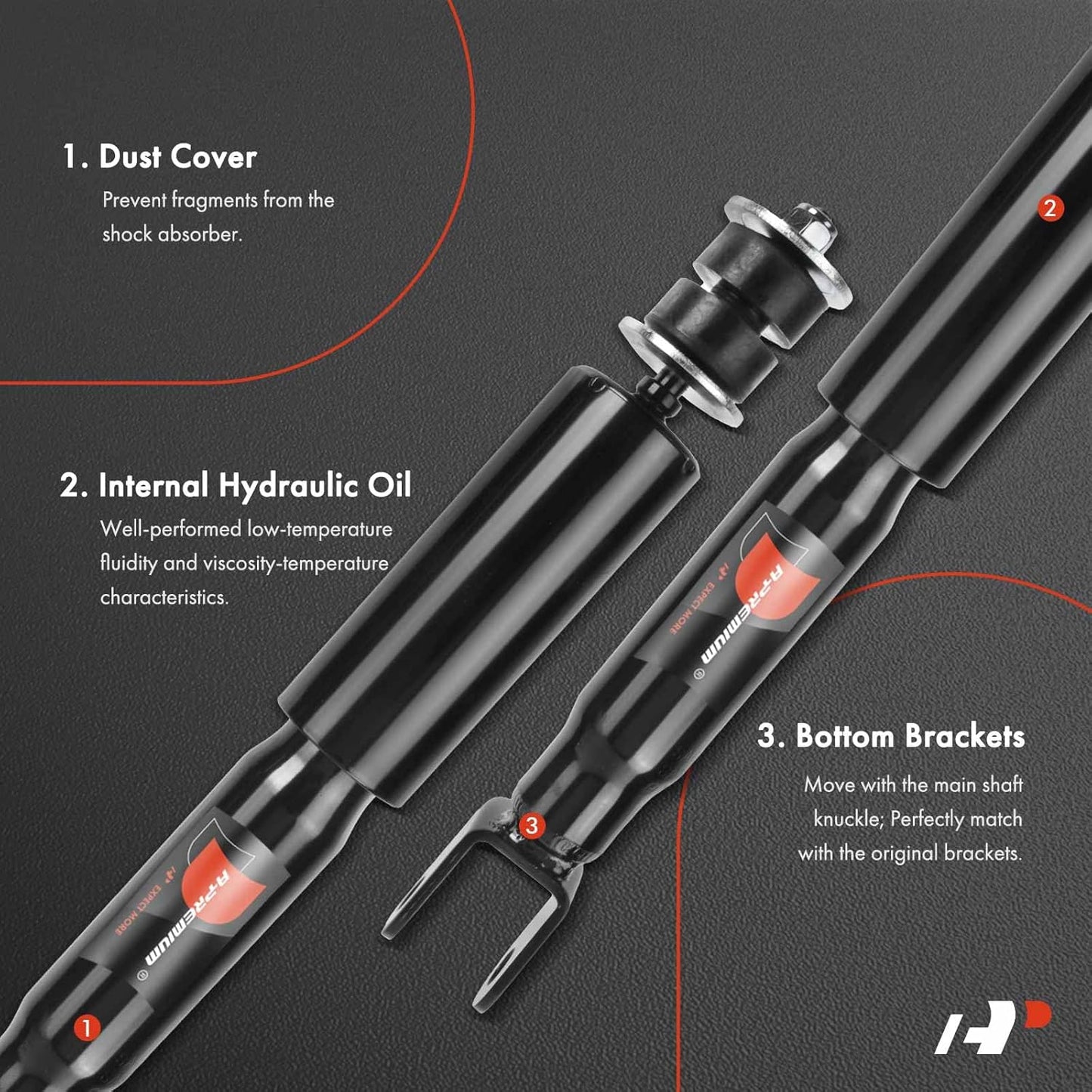 A-Premium Front Pair (2) Shock Strut Absorbers Compatible with Chevrolet Silverado 1500 Tahoe Avalanche GMC Sierra 1500 Yukon