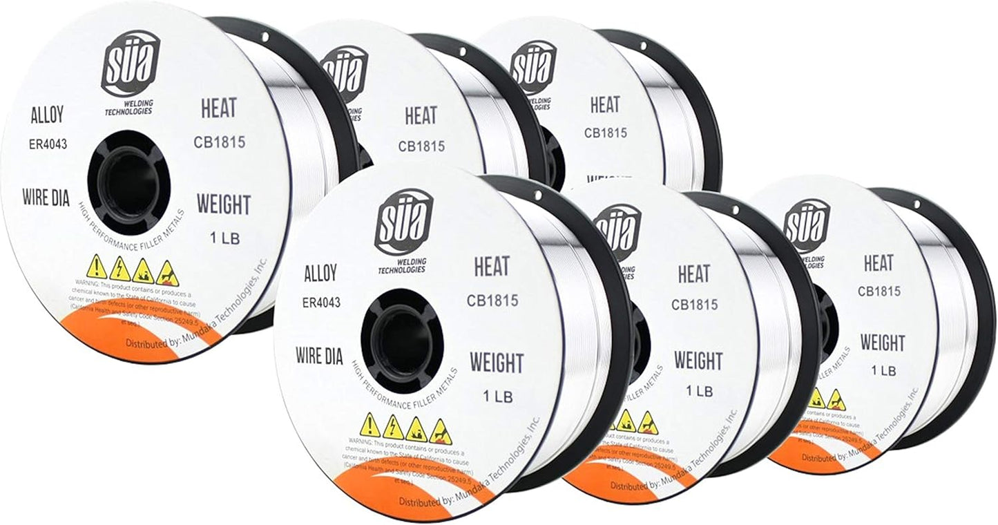 SÜA - ER4043 - MIG Aluminum Welding Wire - 1 Lb x 0.035'' (6 SPOOLS)