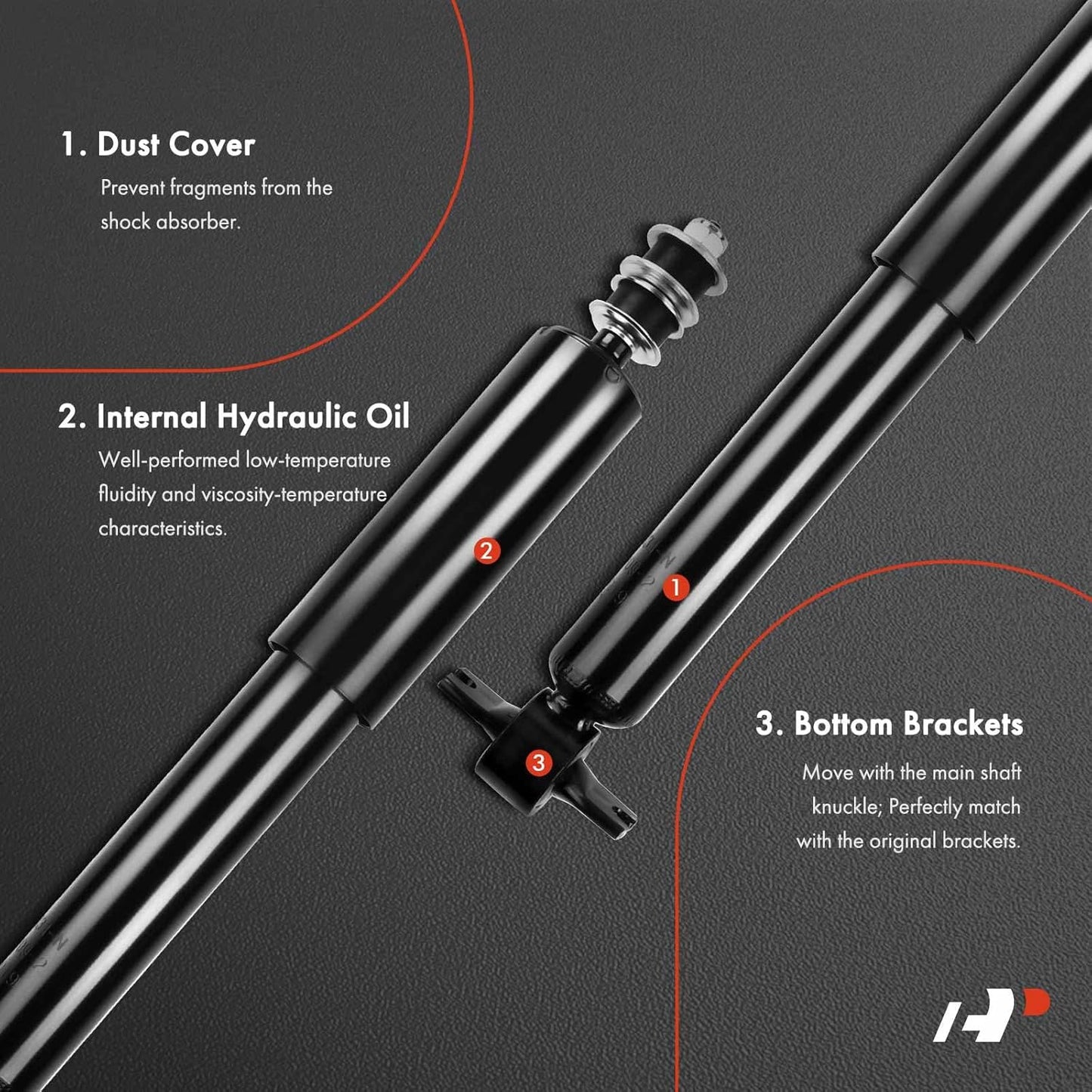 A-Premium Front Pair (2) Shock Absorber Compatible with Toyota Tacoma 1995-2004, T100 1993-1998, Pickup 1984-1995, Driver and Passenger Side