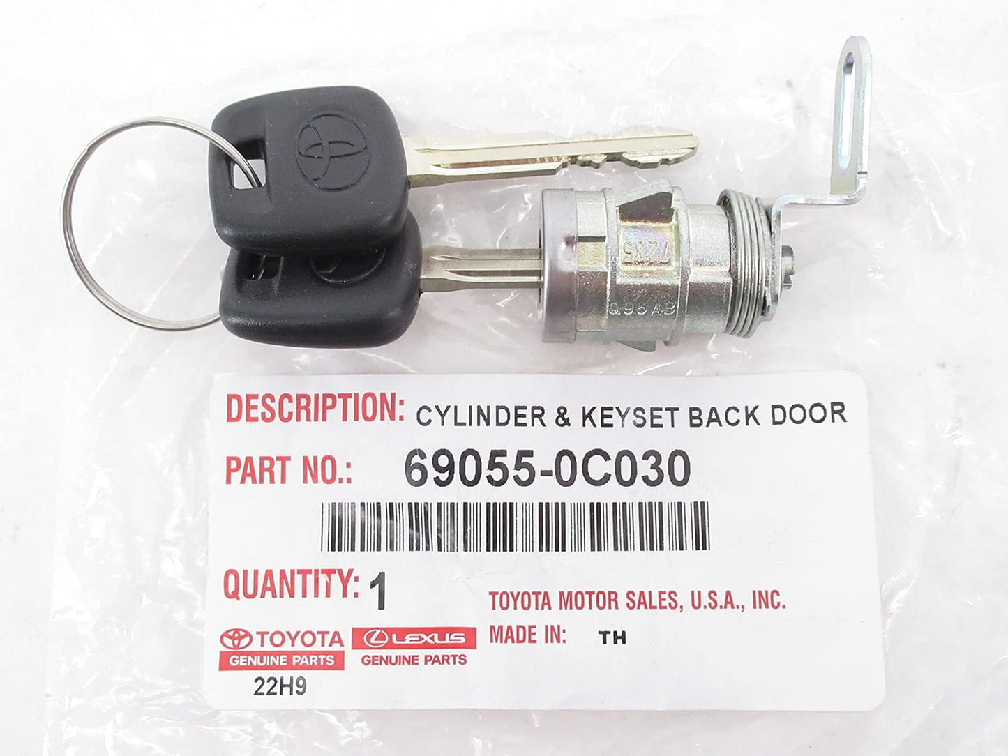 Toyota 69055-0C030 Ignition Door Lock Cylinder and Key Set