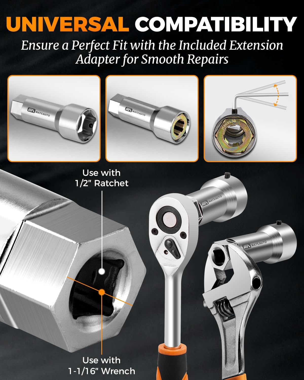 Axle Spindle Rethreading Kit,16 Piece Precision Restorer Master Repair Kit, Essential Tool for Mechanics - Includes Thread File and Axle Spindle Thread Chaser Set (16 Piece)