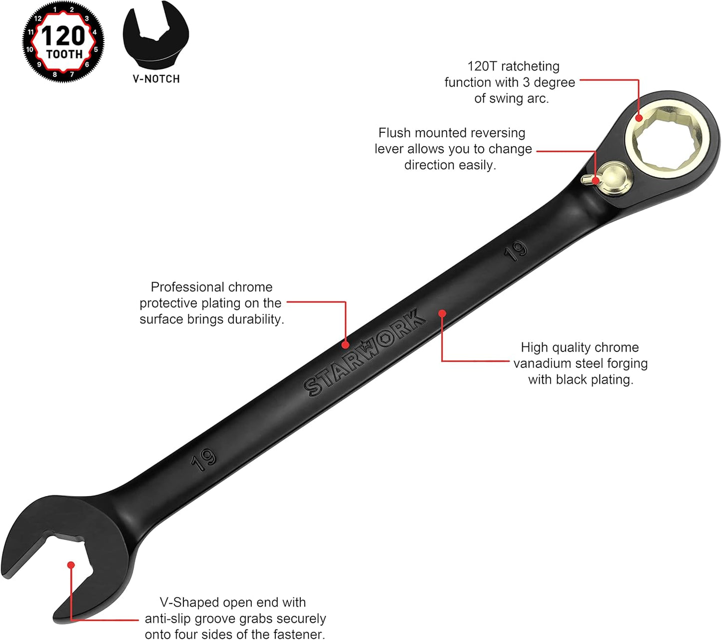 TRUE MECHANIC™ 20 Pc. 120T Reversible Ratcheting Combination Wrench Set, Long Pattern, SAE, Metric, Professional, With Portable Roll-Up Pouch Bag