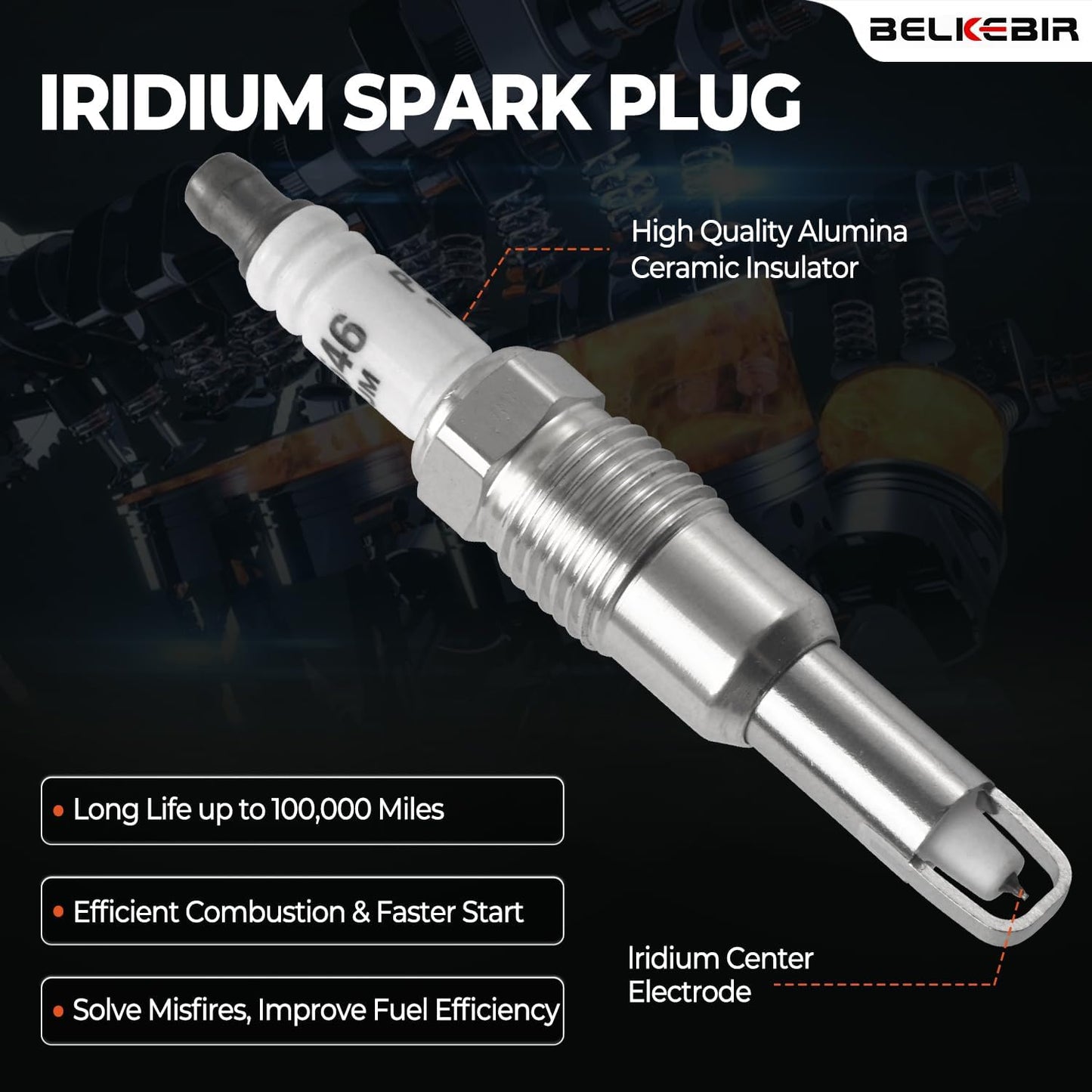 Set of 8 Ignition Coil Packs & Spark Plugs Compatible with 5.4L V8 2004-2008 Ford Expedition F150 F250 F350 Super Duty, Lincoln Mark LT Navigator Replace DG511 FD508 C1541 SP546 (Straight Black Boot)