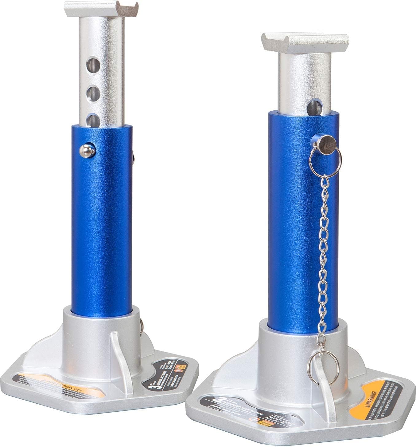 BIG RED T43004 Torin Aluminum Jack Stands with Locking Support Pins: 3 Ton (6,000 lb) Capacity, Red/Silver, 1 Pair