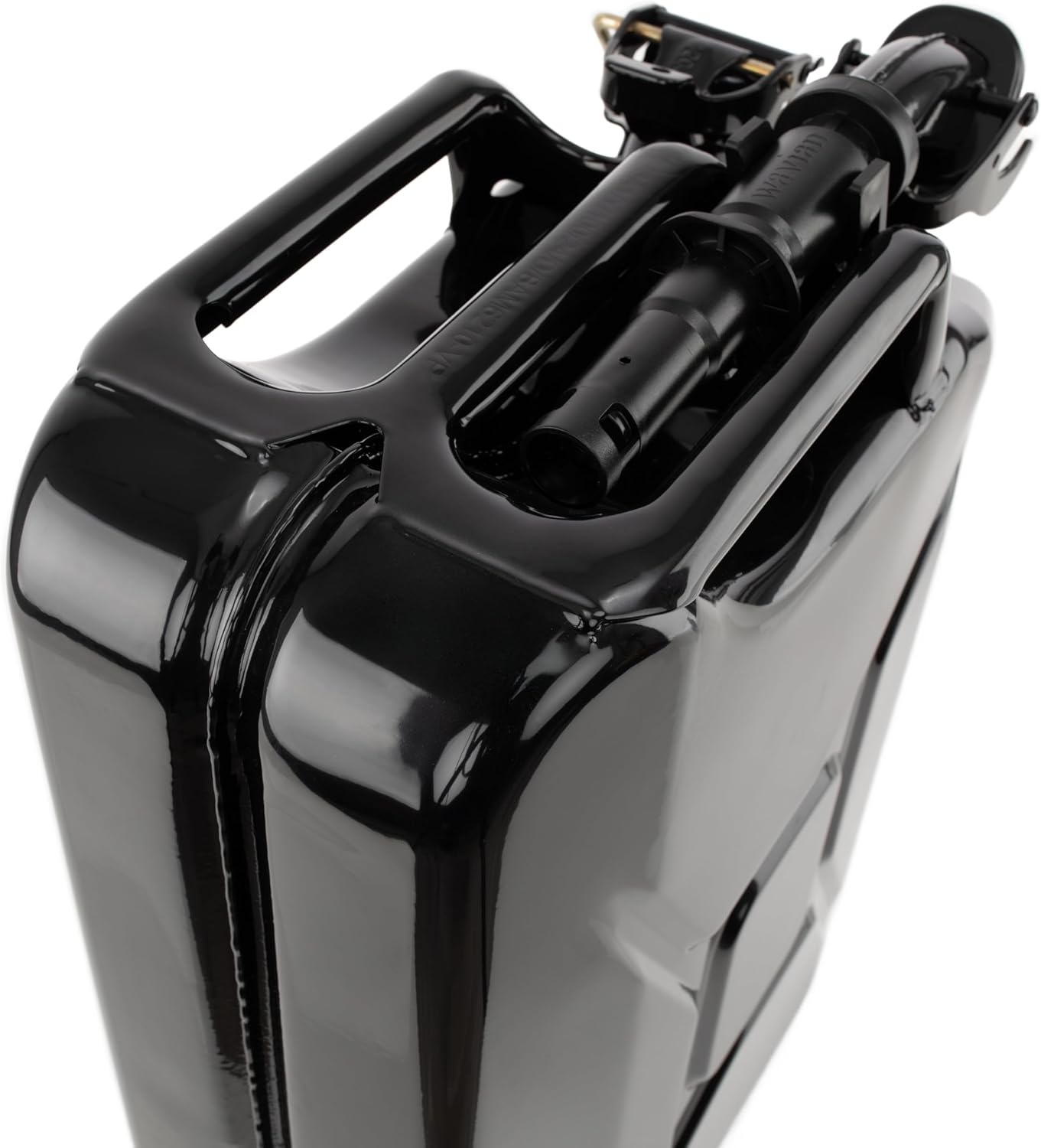 Wavian USA Authentic NATO Jerry Can and Spout System - Rust-Proof, EPA & CARB Compliant, Black, 20 Litre, Wavian 5 Gallon Gas Cans for Gasoline