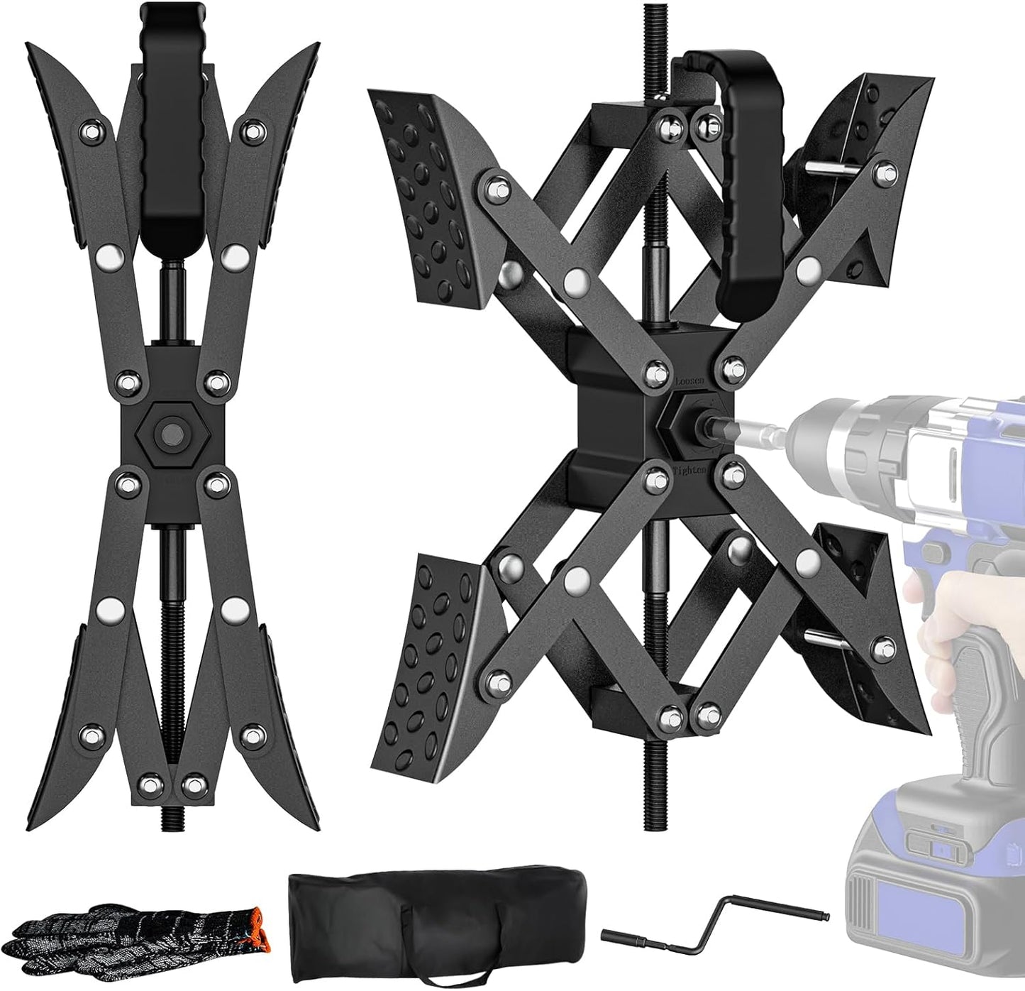 AUH X-Shaped RV Stabilizer Wheel Chock (Allows Drilling for Adjustment) Travel Trailer Stabilizers, Anti-Motion Tire RV Accessories for Tandem Axle RV Trailer Camping - 2 Pack (Black)