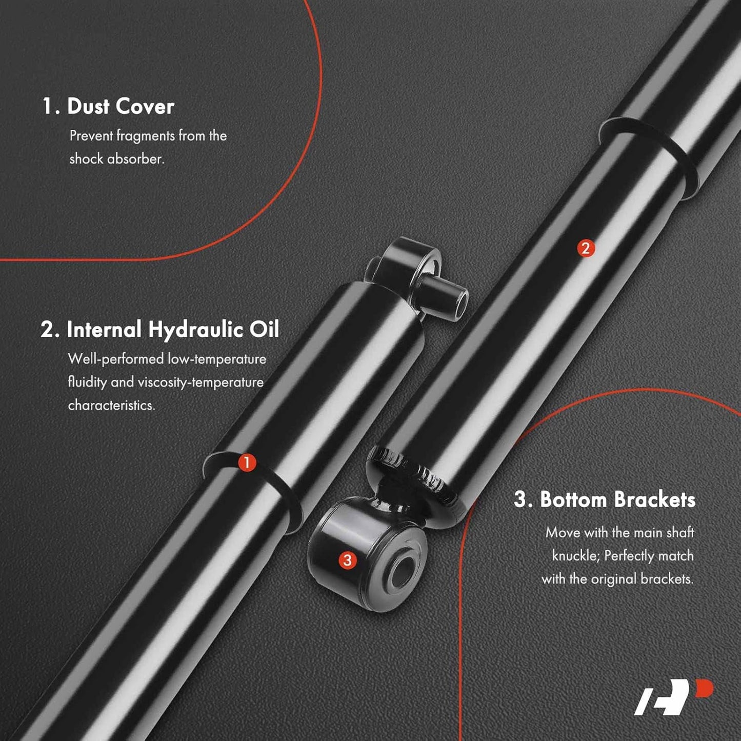 A-Premium Rear Suspension Shock Strut Absorbers Compatible with Kia Soul 2010 2011 2012 2013 2-PC Set