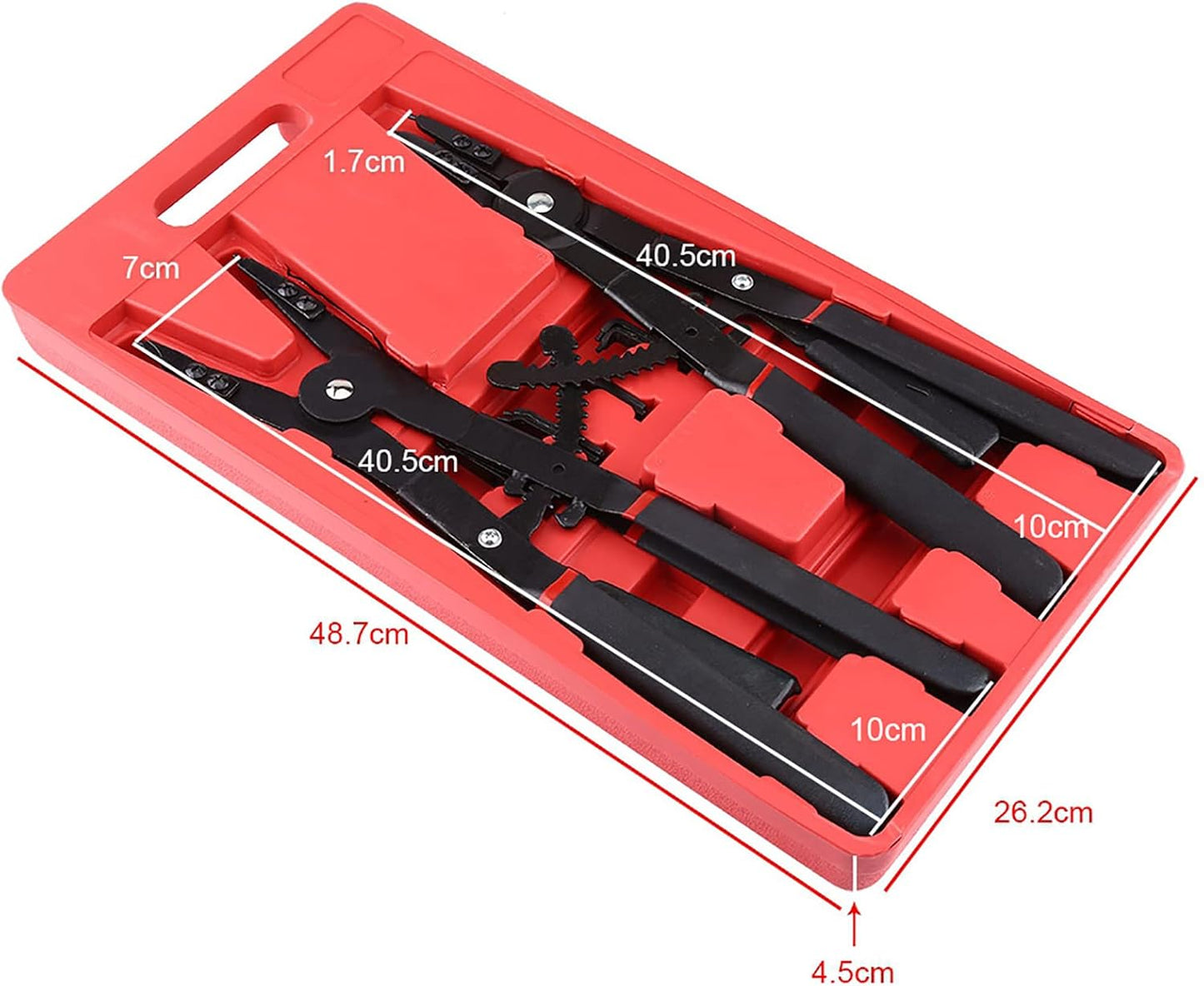 Watris Veiyi 2PCS Heavy Duty Circlip Pliers, 16" Snap Ring Pliers Set, Internal External Snap Ring Pliers, with 0°15°45°90°tips, to install and uninstall the snap rings