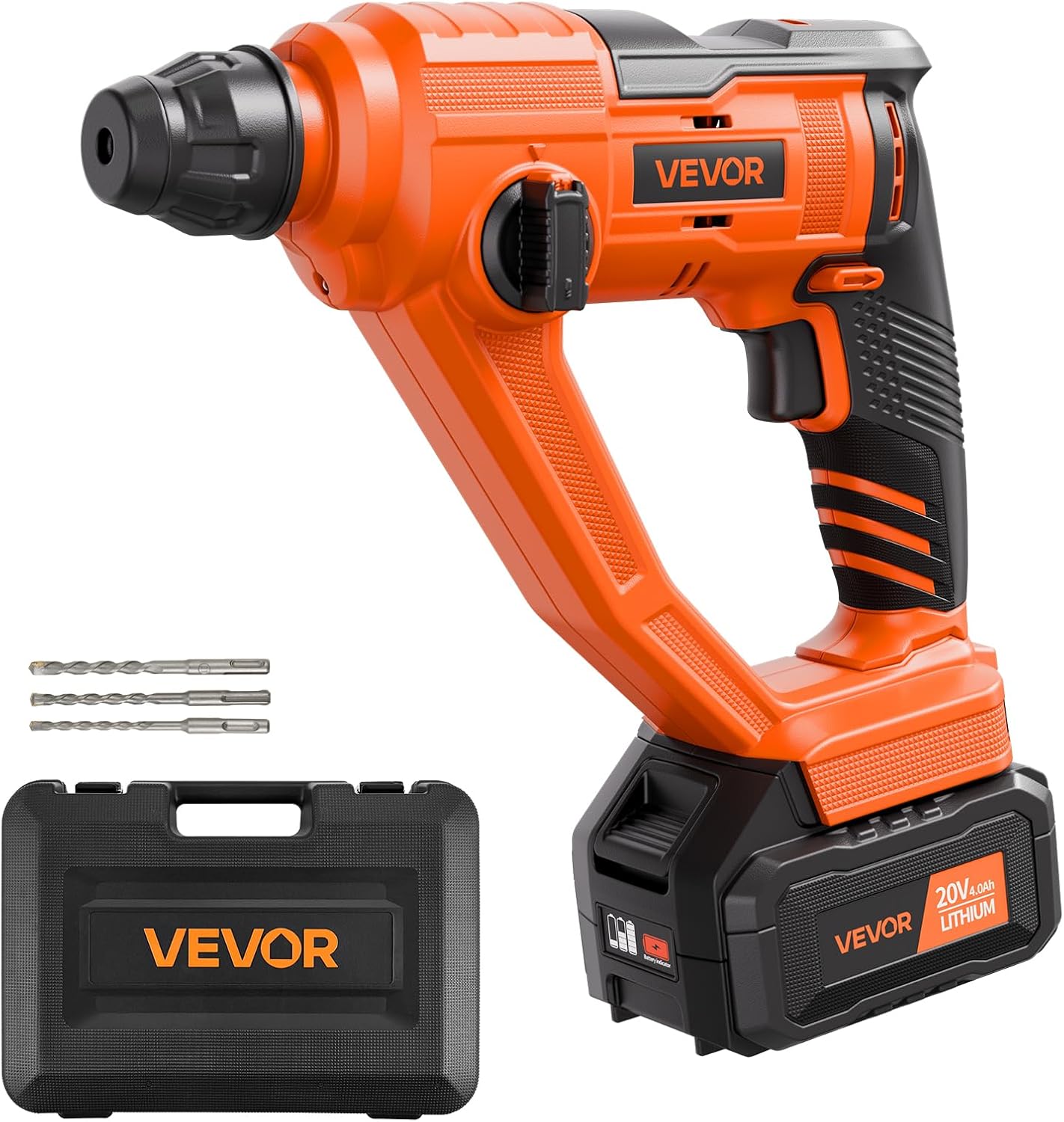 VEVOR 1-3/4" SDS-Max Rotary Hammer Drill, 13Amp Corded Drills, Heavy Duty Chipping Hammers w/Vibration Control & Safety Clutch, Electric Demolition Hammers, Power Tool For Concrete