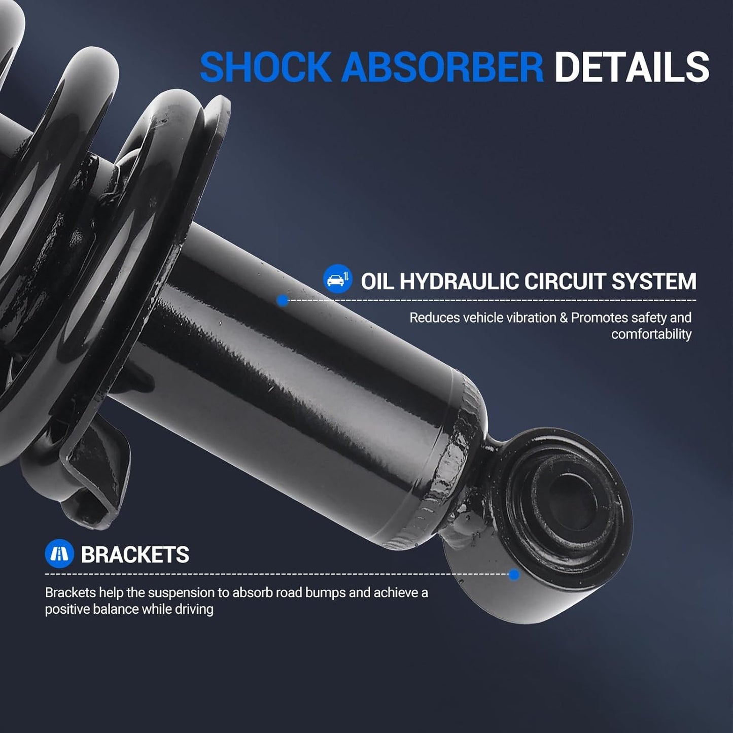 Autoround pair 171102 Front Complete Shock Absorber Struts with Coil Spring Assembly Compatible with Nissan Frontier 2005-2019, Suzuki Equator 2009-2012