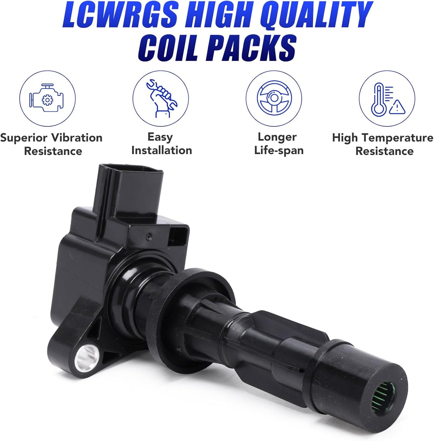 Set of 4 Ignition Coil Pack and Spark Plugs Fits for 2006 2007 2008 2009 2010 2011 2012 2013 Mazda 3 6 CX-7 CX7 MX-5 Miata Mazda3 Mazda6 2.0 2.3 Spark Plugs and Coils Replaces# UF540