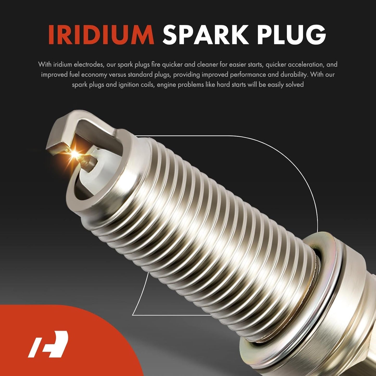 A-Premium (Red) Set of 8 Ignition Coil Pack and Iridium Spark Plugs Compatible with Toyota Camry, RAV4, Corolla, Highlander, Matrix, Solara & Scion tC, xB & Lexus HS250h & Pontiac Vibe, 2.0L 2.4L