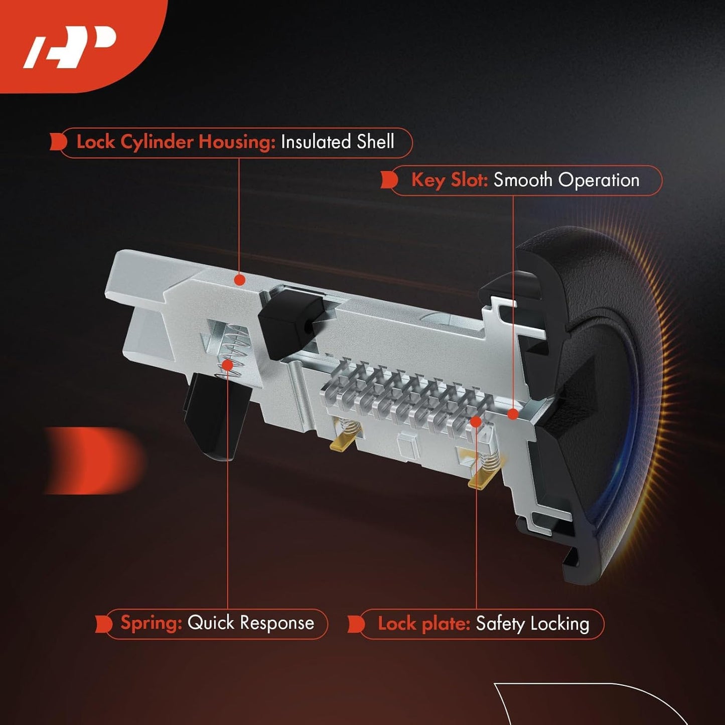 A-Premium Ignition Lock Cylinder with 2 keys Compatible with Ford Vehicles - Transit 2012-2019