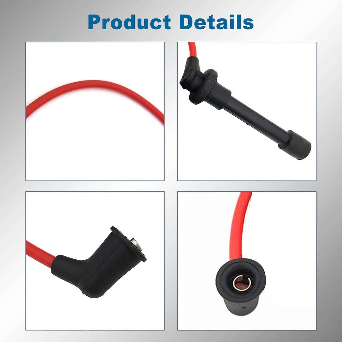 ADP Spark Plug Wires Ignition Conductor Cables Leads with High Performance Silicone Compatible with Certain Acura Honda Accord Civic CL EL Isuzu Oasis 1994-2002 1.6L 2.2L 2.3L H (4PCS)