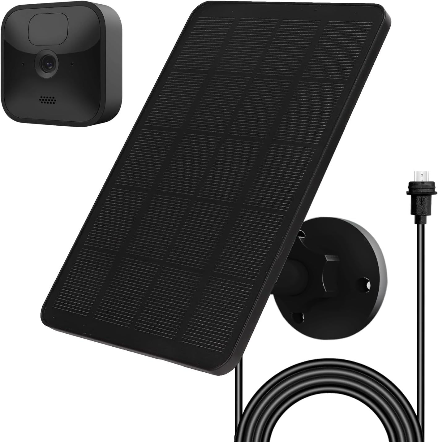 Solar Panel for Blink Camera Outdoor, Solar Panel 4W Compatible with Blink Outdoor 4 (4th Gen) Camera, Solar Charger for Camera with 13.12Ft Outdoor Power Cable, 360° Adjustable Mount, 2 Pack