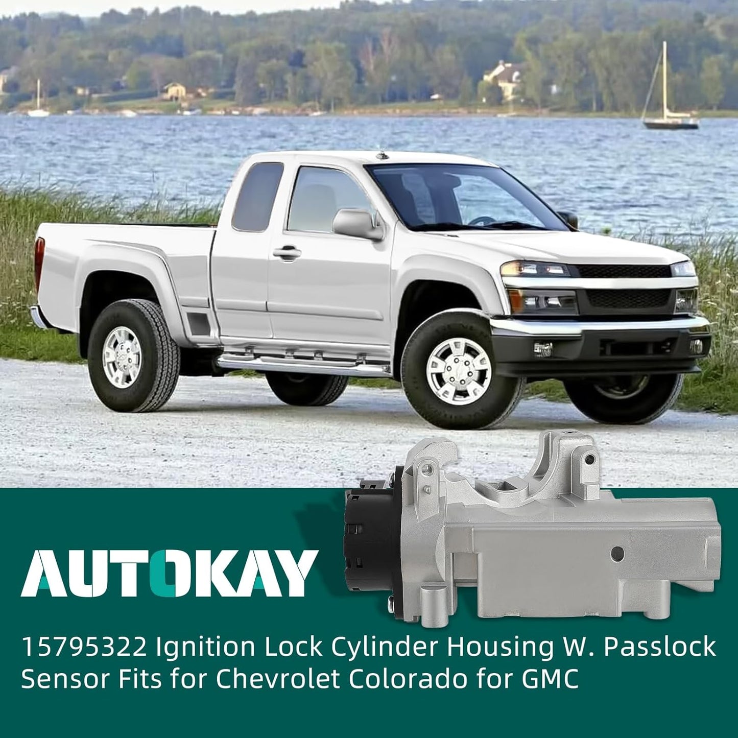 AUTOKAY 15795322 Ignition Lock Cylinder Housing W. Passlock Sensor Fits for Chevrolet Colorado for GMC Canyon Hummer H3 H3T Isuzu I-280 I-290 I-350 I-370 Replace # 15795321, 15795324, 19149942