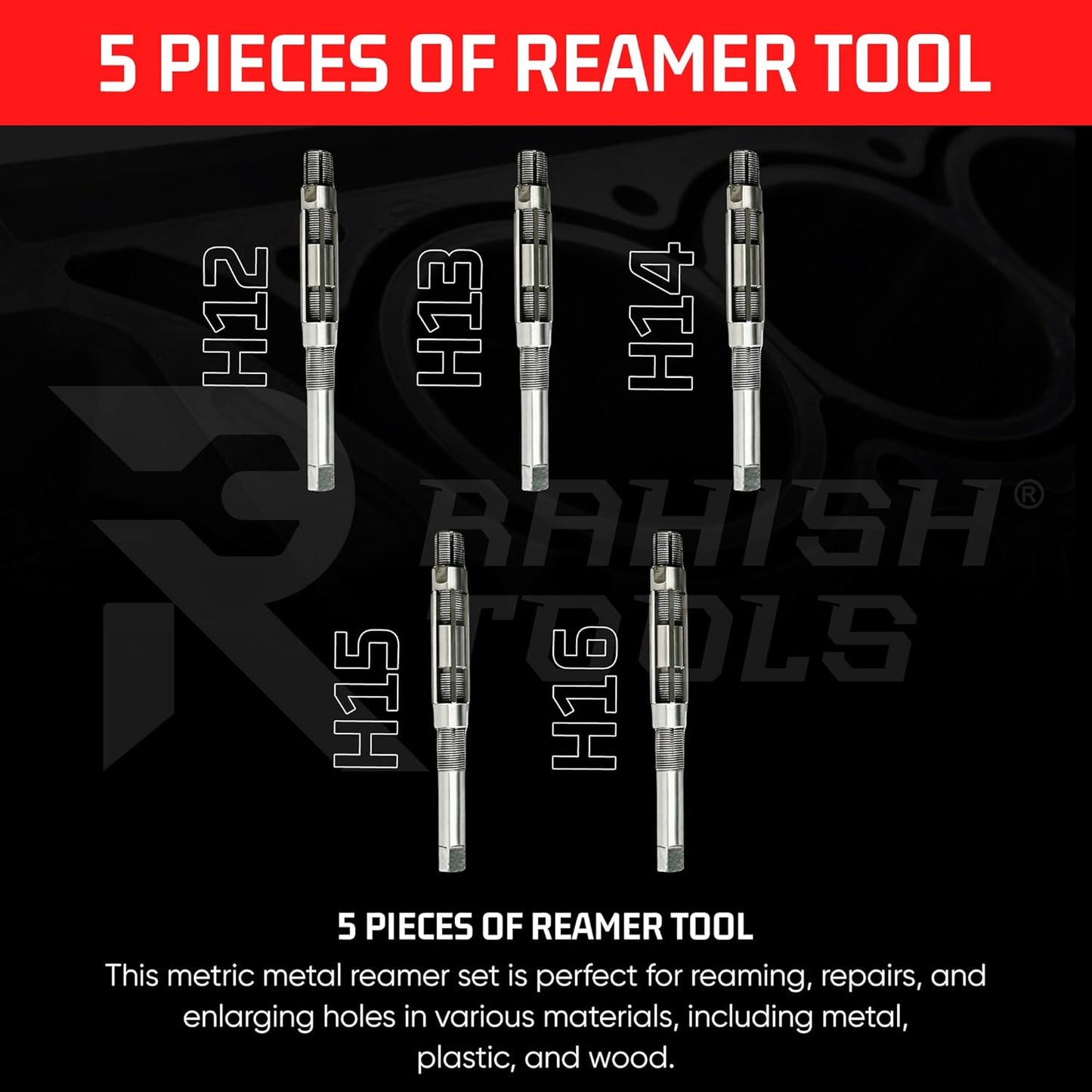 Adjustable Hand Reamer Tool H12 To H16 Sizes - 1-1/16" to 2-7/32" Reaming Tool for Precise Hole Finishing with Carbon Steel Blades - Hand Tools Reamers for Metal & Wood - 26.98mm-56.35 mm