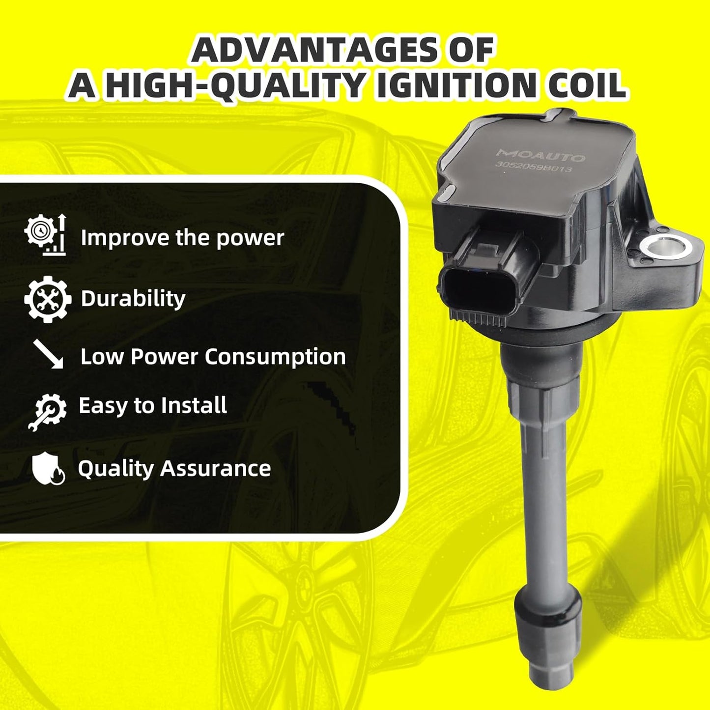 Set of 4 Ignition Coils Pack UF781 3052059B013 & 4 PCS Iridium Spark Plugs Compatible with Honda Accord CR-V Civic Insight RDX 2017-2021 1.5L 2.0L