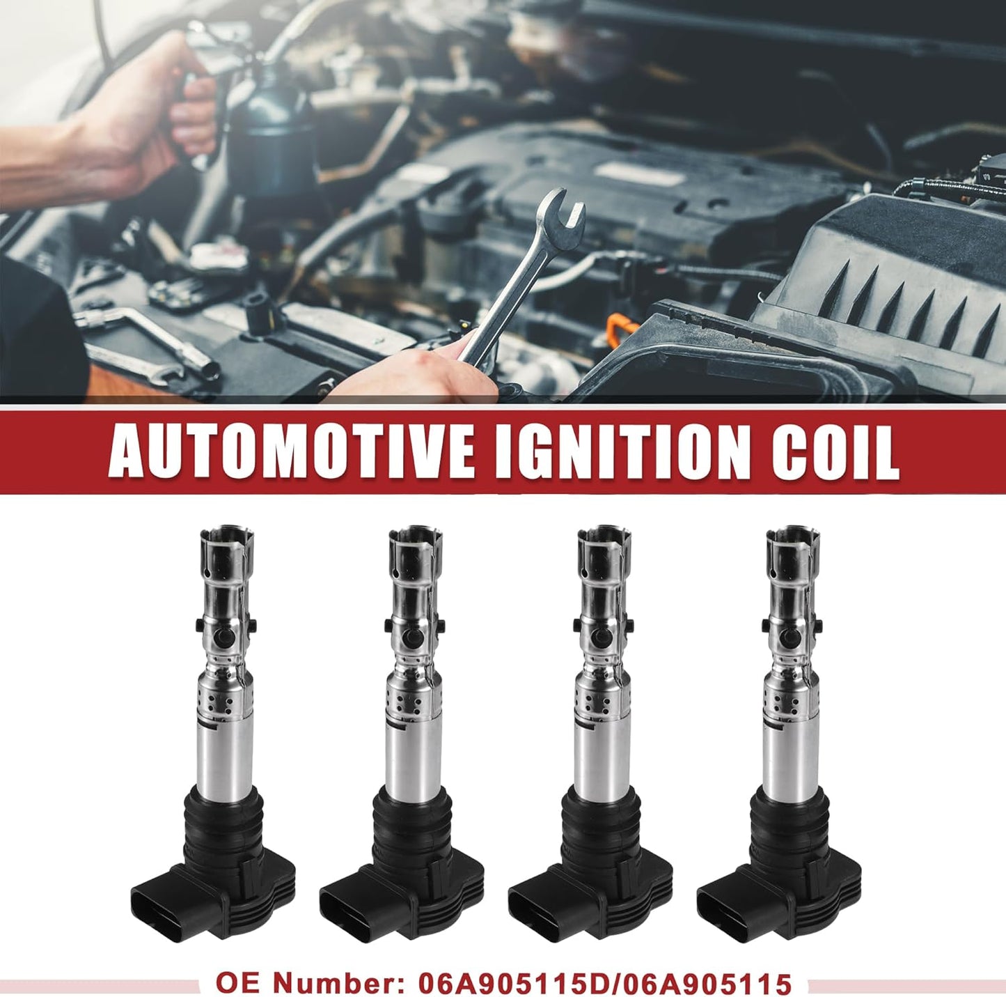 ACROPIX Automotive Ignition Coil Fit for Volkswagen Passat 2000-2005 for Audi TT Quattro 2001-2006 No.06A905115D/06A905115 - Pack of 4