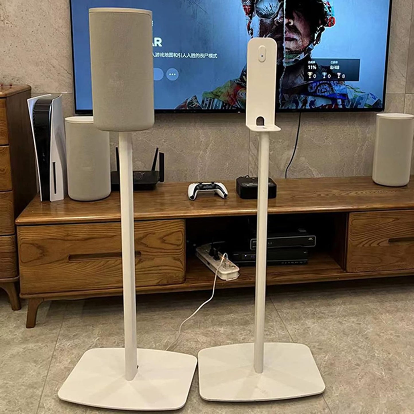 1 Pair White Speaker Stand for Sony HT-A9, Perfect Stand Setup for Easy and Secure Mounting of New HT-A9 Home Theater System Speaker