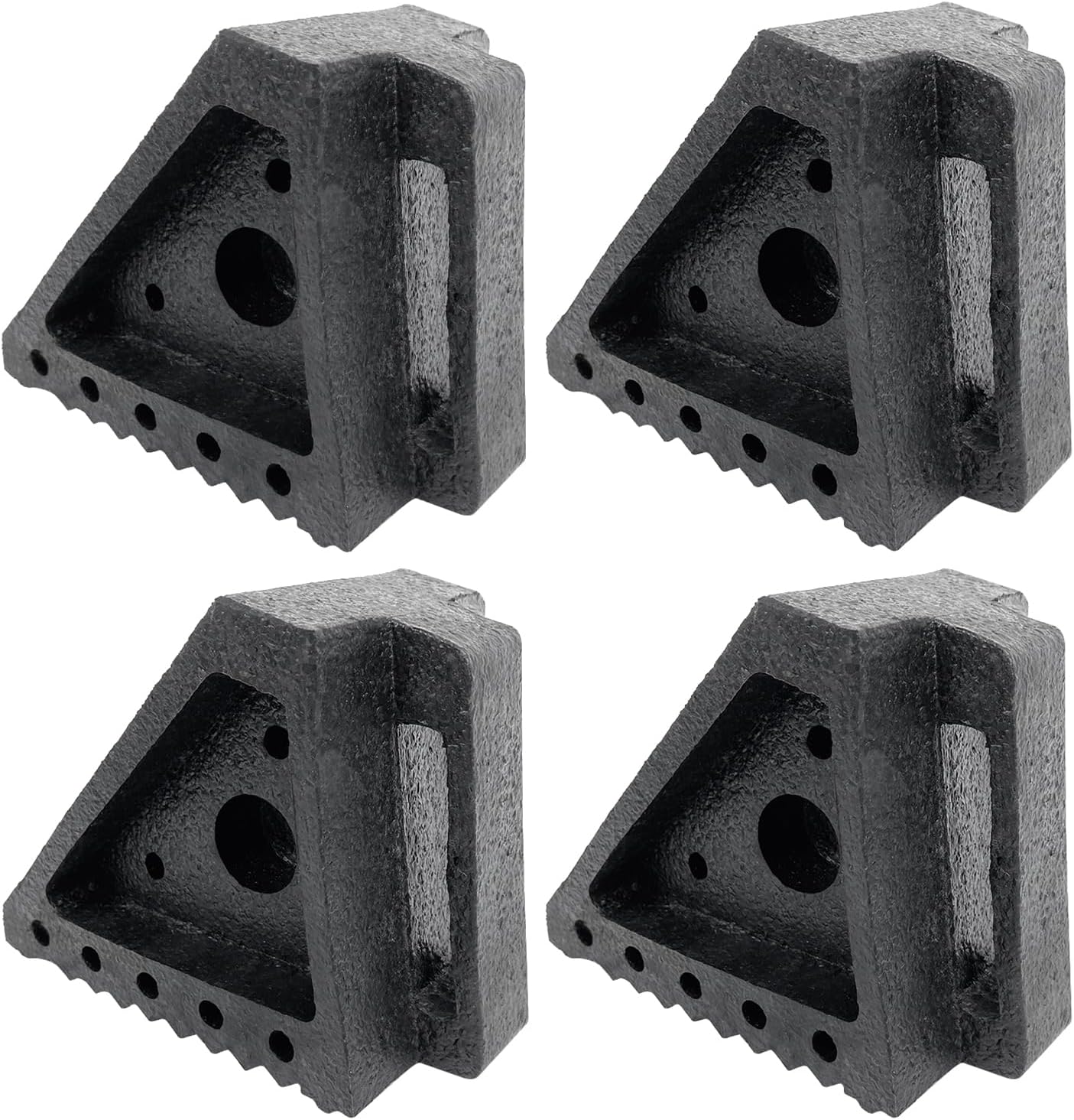 Solid Heavy Duty Rubber Wheel Chocks 4 Packs for Cars, RVs, Trucks, Trailers, ATV, and Vehicles, G.V.W. up to 8T, Anti Slip Bottom Tire Chock 8.6" x 3.7" x 4.7"