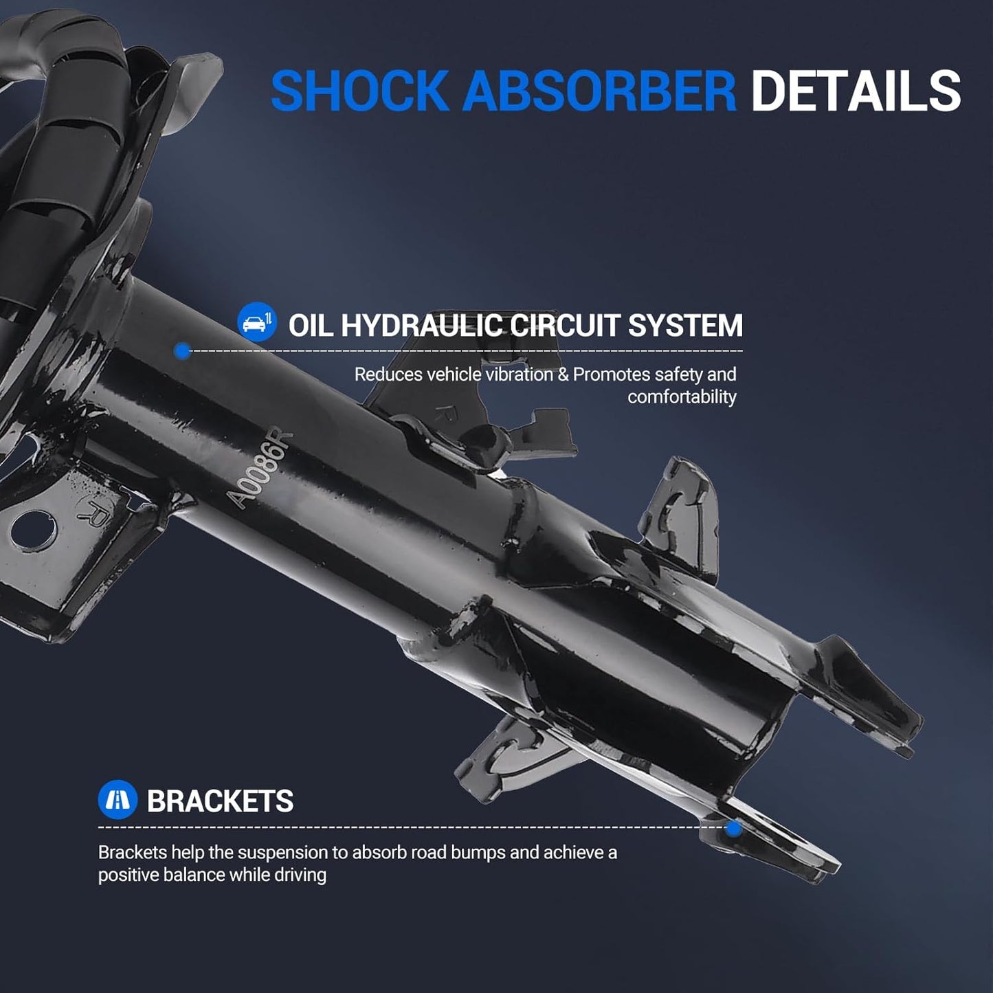 Autoround 172352 172351 Front Complete Shock Absorber Compatible with Nissan Versa 2007 2008 2009 2010 2011 2012, Left & Right Struts with Coil Spring Assembly