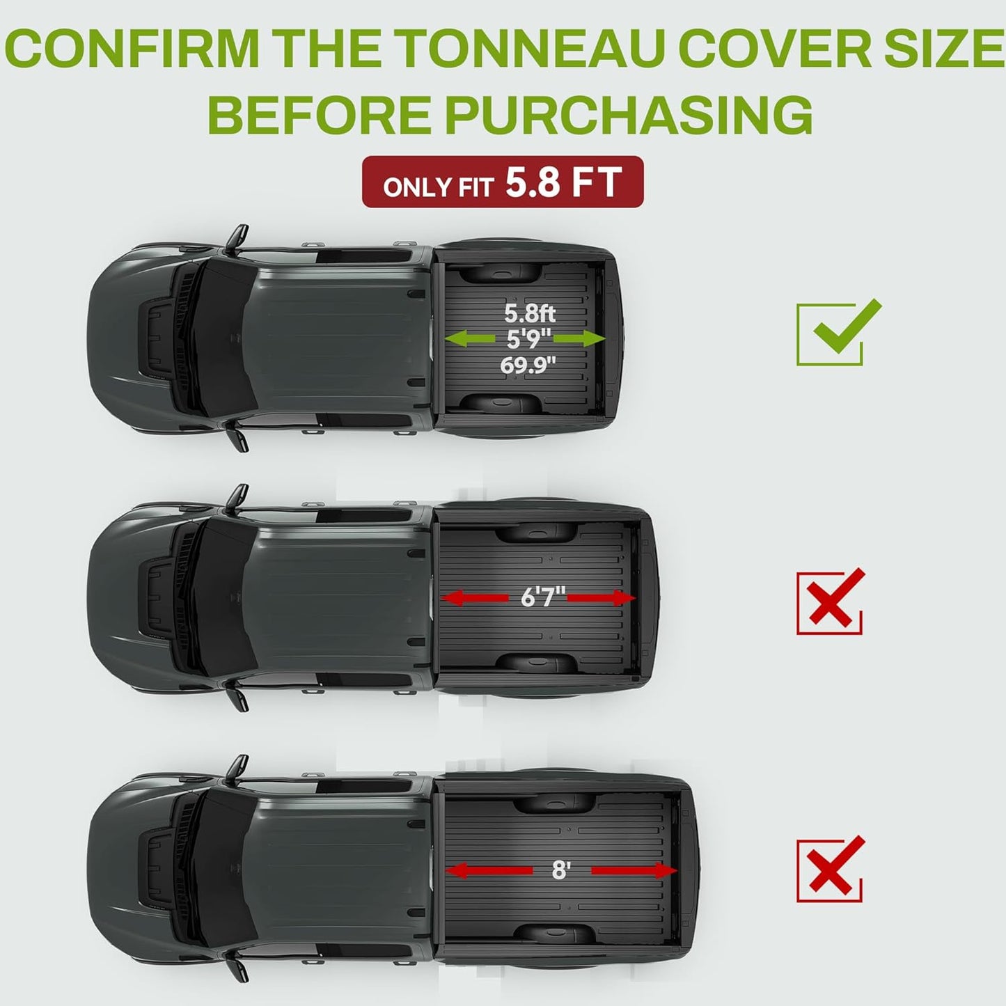 AUTOSAVER88 Hard Quad Fold Truck Bed Tonneau Cover Fit for Chevy Silverado/GMC Sierra 1500 New Body Style 2019-2025 with 5.8ft Bed Without Multi-Flex Tailgate