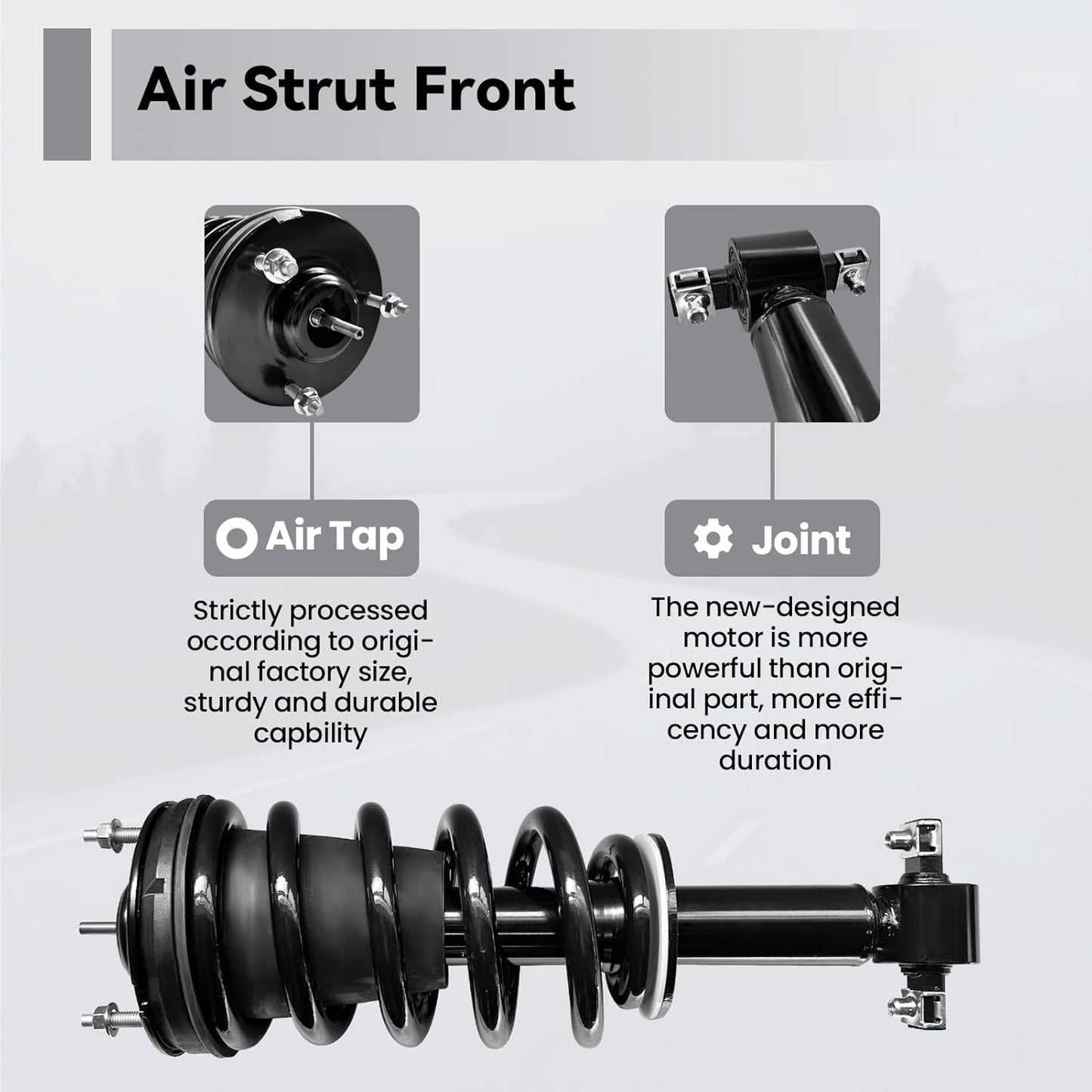 VIGOR Air Shock Absorbers for 2007-2014 Cadillac Escalade, Chevy Avalanche Suburban Tahoe, GMC Sierra 1500/2500 Car Front Air Struts with New Coil Spring, OE Replace 19353945, 25845438