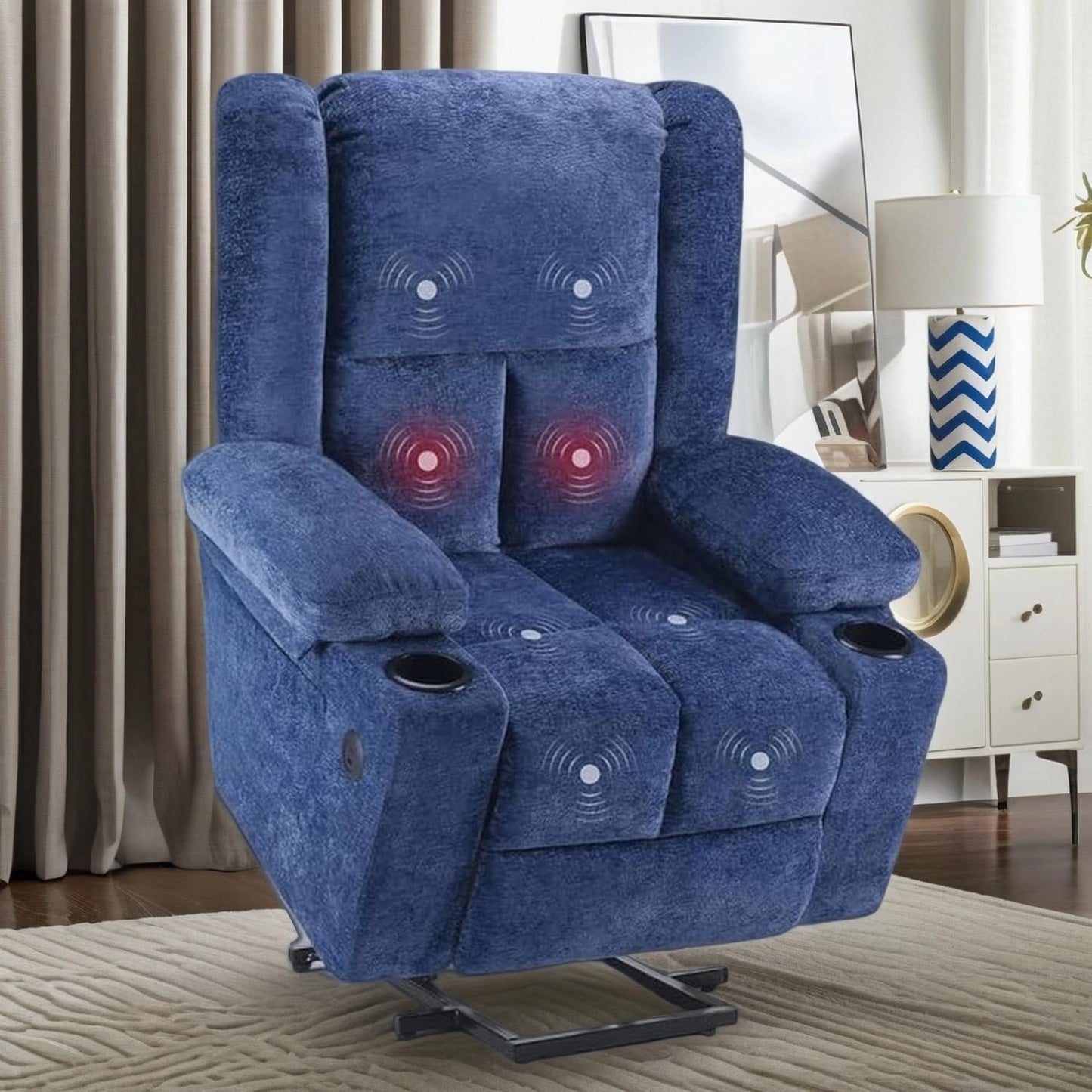 Swivel Rocker Recliner with 360 Degree Swivel, Small Recliners with 30 Degree, 90-150 Degree Angle, Faux Leather Lift Chair for Home Theater Seating, Adults, Living Room, Bedroom, Black