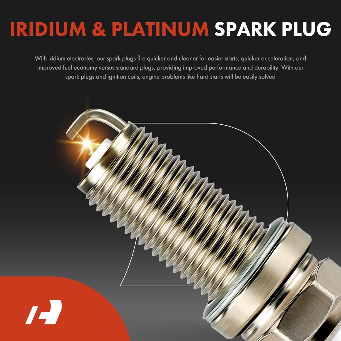 A-Premium Set of 4 Ignition Coil Pack and Iridium Spark Plugs Compatible with Land Rover Range Rover Evoque 2018-2020, Range Rover Velar, Range Rover Sport, Discovery Sport, 2.0L