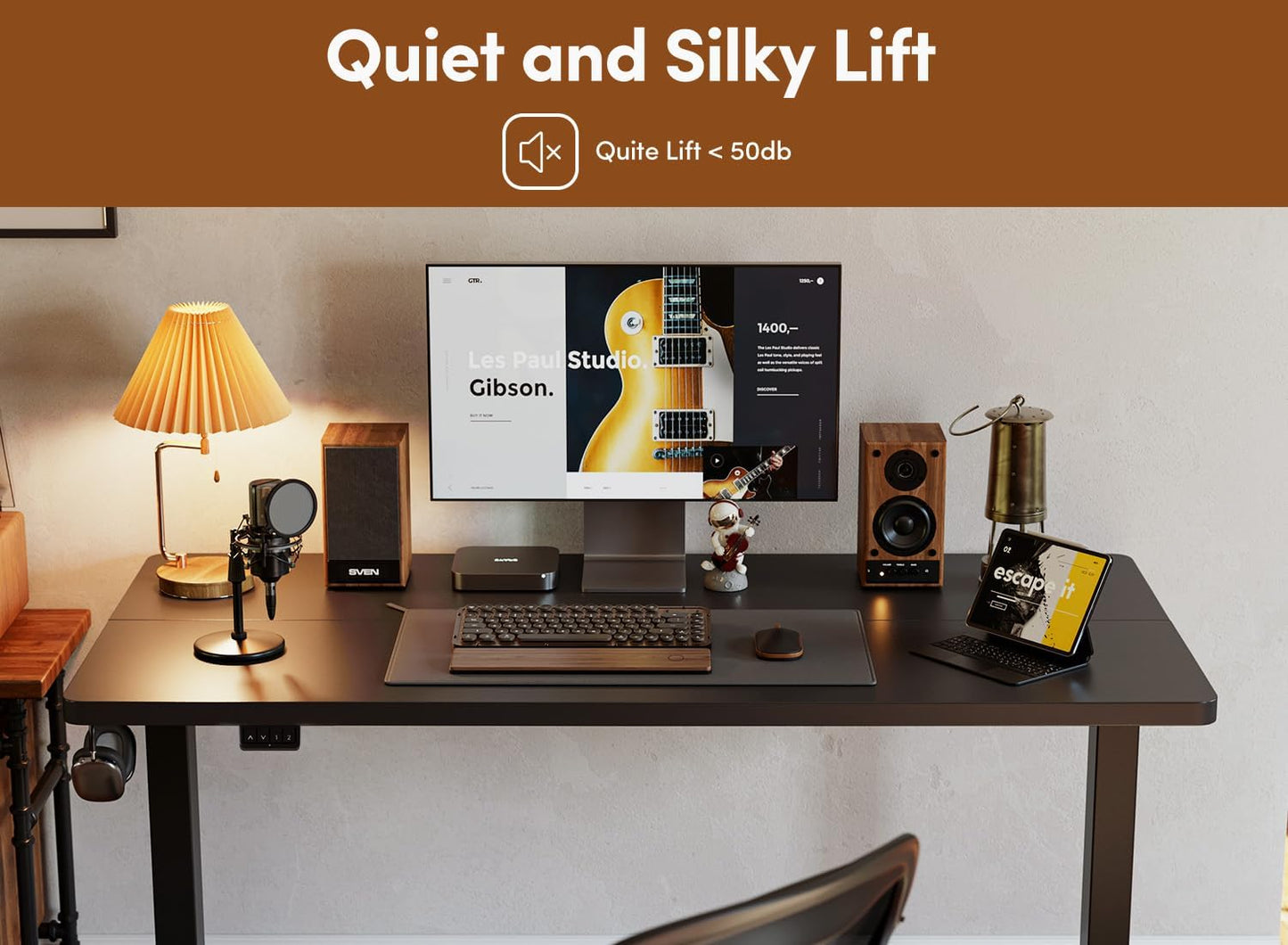 BANTI ,Standing Desk, Electric Stand up Height Adjustable Home Office Table, Sit Stand Desk with Splice Board,
