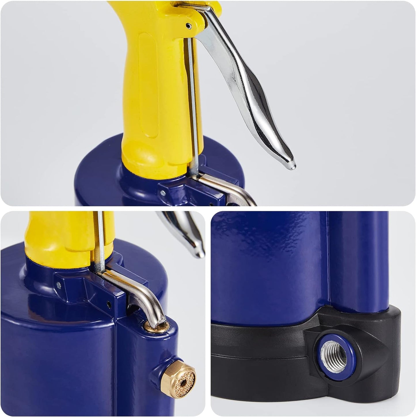 RZX Pneumatic Tool Air Riveter - 3/32", 1/8", 5/32", 3/16" and 1/4" Capacity with 50pcs Open End Blind Rivet (1)