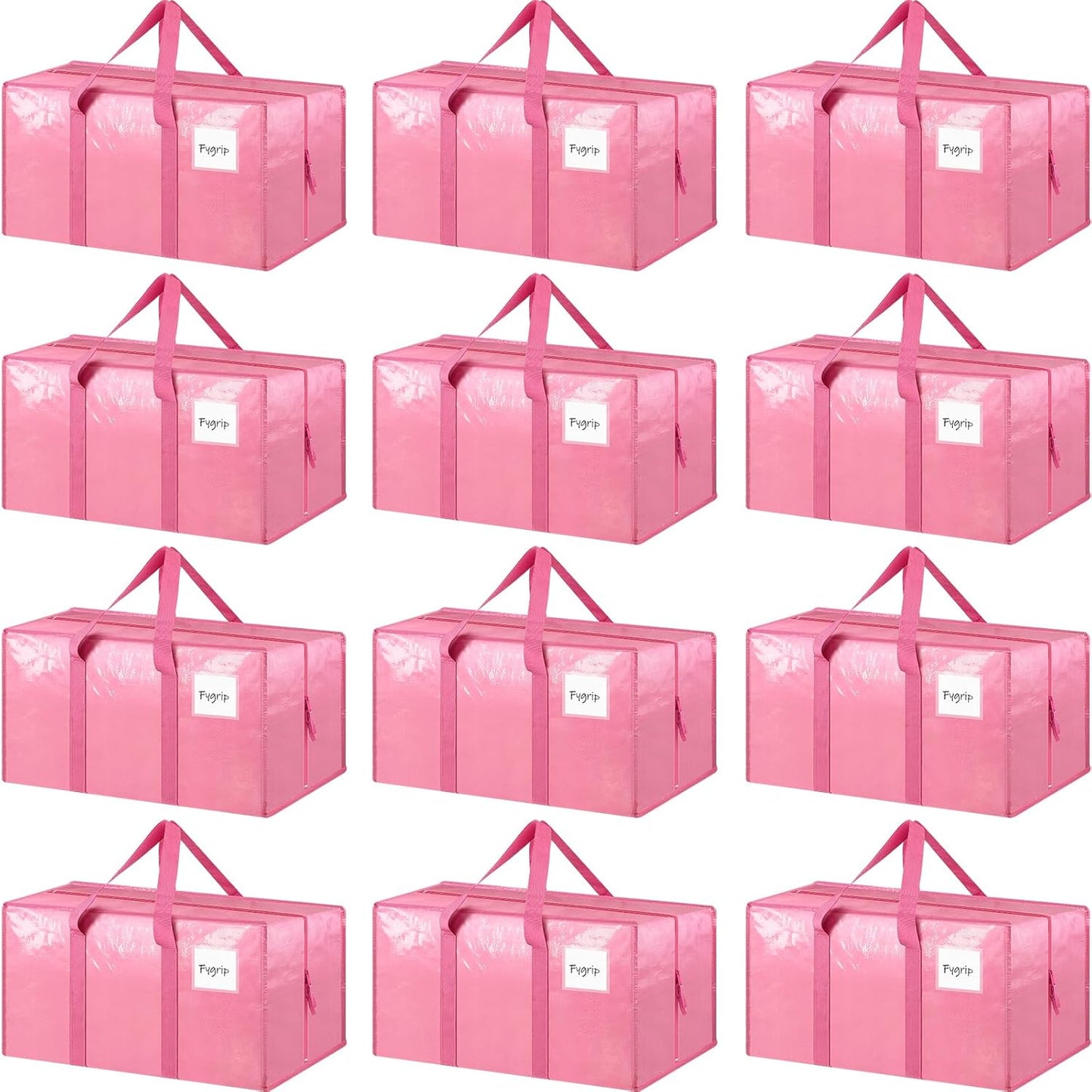 6 Pack Extra Heavy Duty Large Moving Bags with Strong Zipper & Comfortable Handles, Sturdy & Durable Clothes Storage Bags Totes Bins, Blue Packing Moving Boxes for College Supplies, Dark Blue