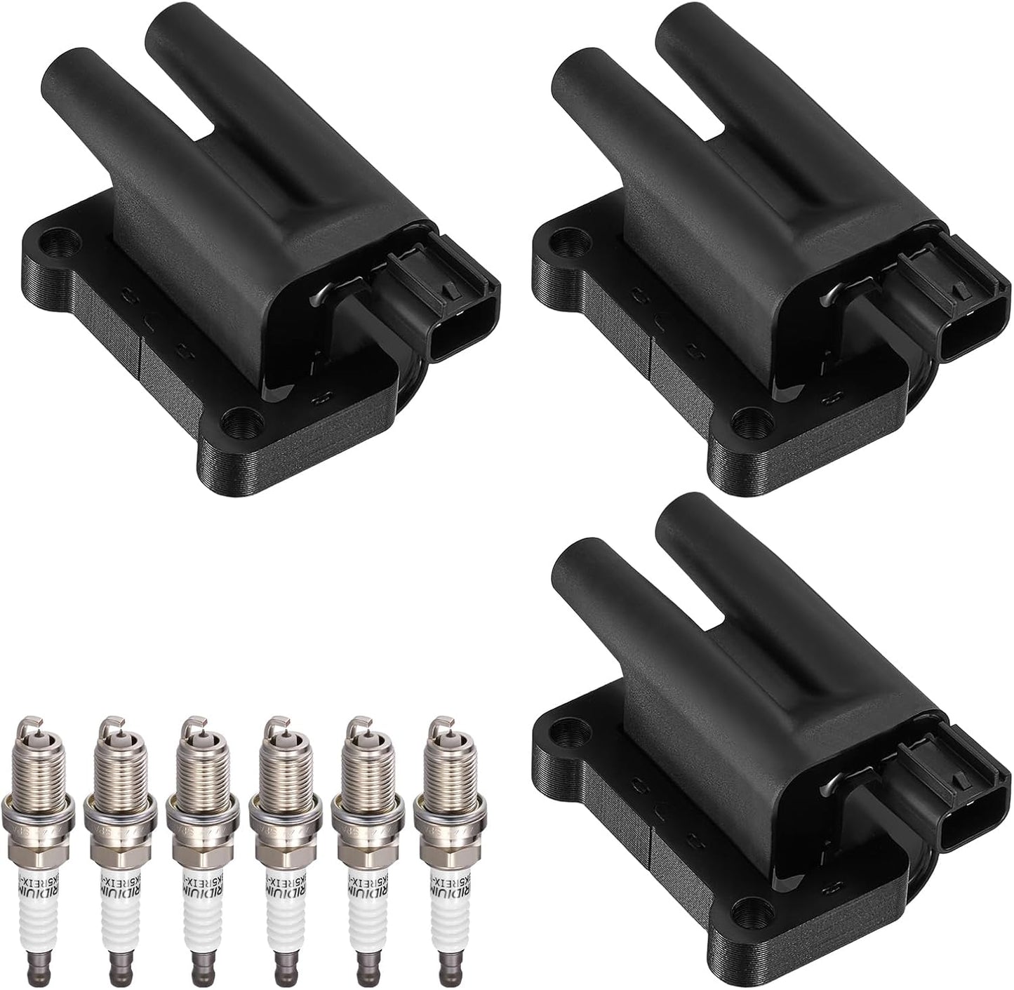 BDFHYK Ignition Coil Pack UF807 and Iridium Spark Plugs 93175 Compatible with Chrysler Pacifica Dodge Durango Jeep Grand Cherokee Wrangler Ram 1500 3.6L V6 68223569AB LKR7DIX-11S, Sets of 6