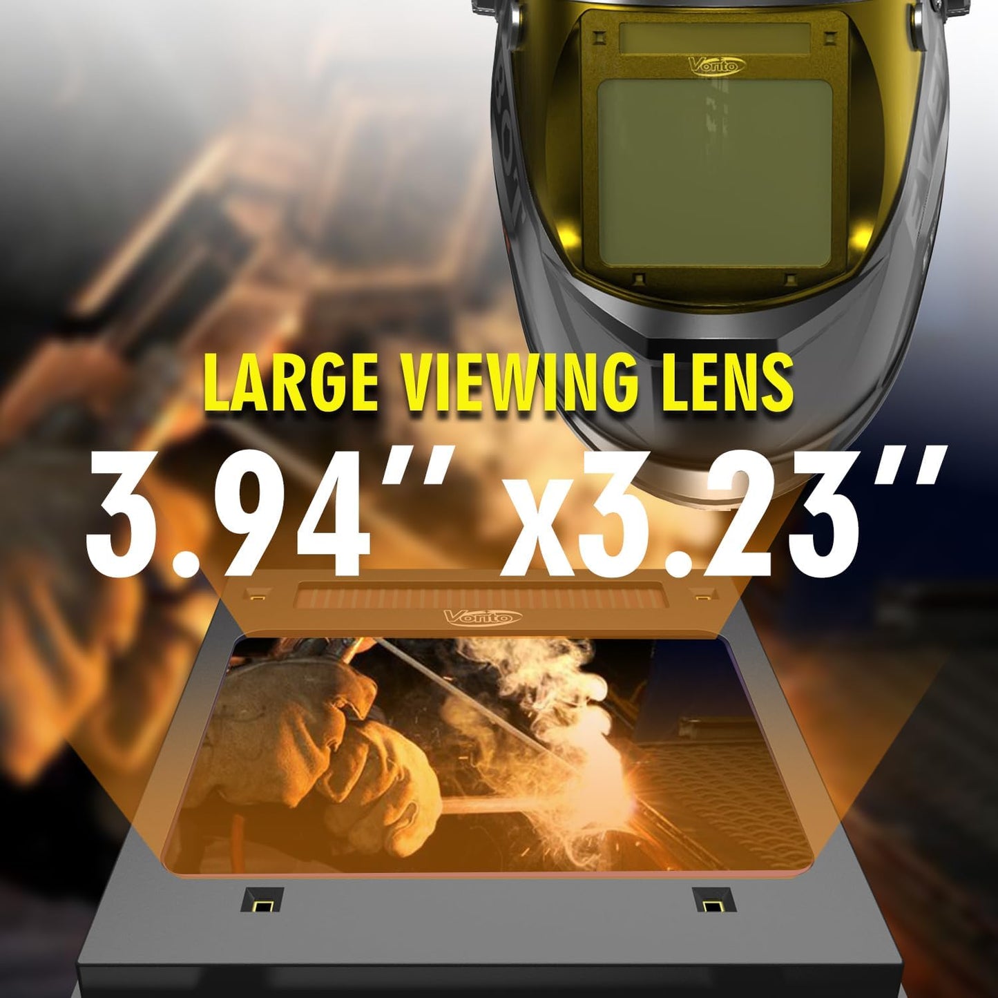 Welding Helmet Auto Darkening Welding Hood 1/1/1/1 Optical Clarity,Large Viewing Screen,True Color Solar Powered,4 Arc Sensor Wide Shade 4/5-9/9-13 Welding Mask with for TIG MIG ARC