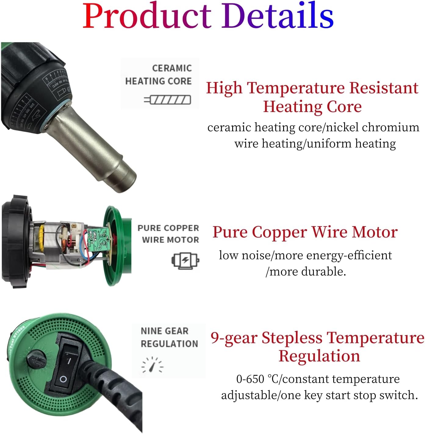 110V 1600W Hot Air Plastic Welder Hand Held Heat PVC Vinyl Linoleum Flooring Hot Air Welding Gun Tools Kit (Set 1)