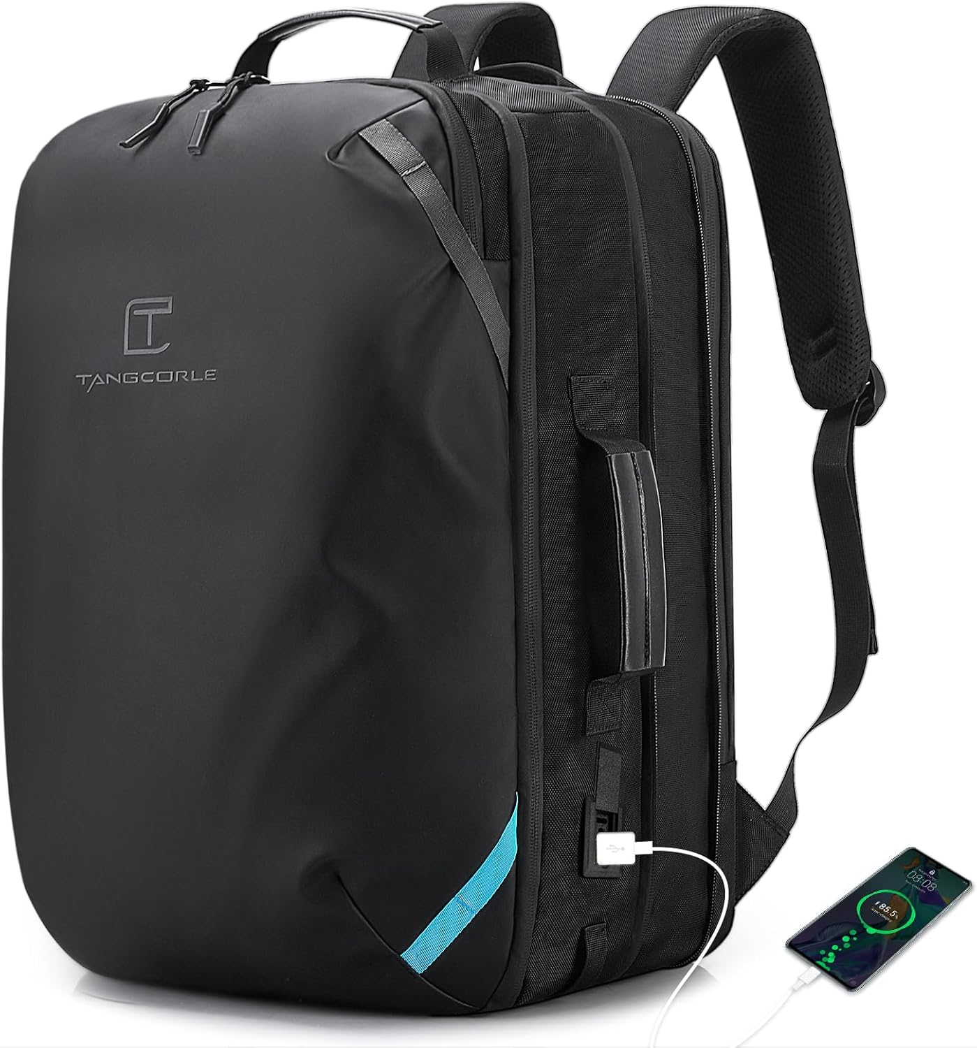 Travel Carry on Backpack 50L Expandable Flight Approved Backpacks 17.3 inch Laptop and USB Charging Port bags Water Resistant Business Back Pack for Women & Men