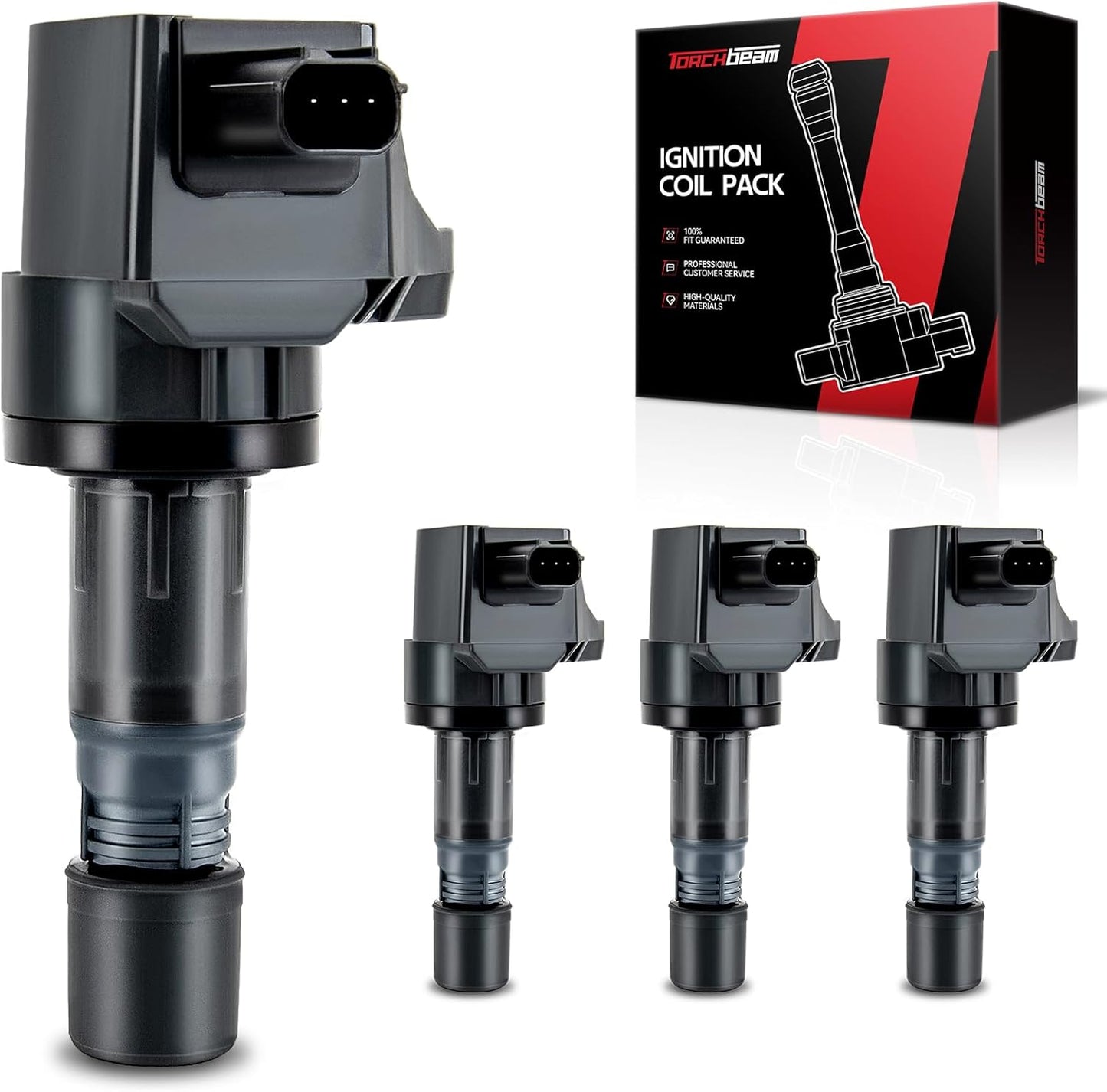 Torchbeam 4 Packs Ignition Coil UF672 Fit for 2016 2017 2018 2019 2020 2021 2022 Honda HR-V 2012 2013 2014 2015 Honda Civic 1.8L L4 2013 2014 2015 Acura ILX 2.0L L4 Coil Replacement for C1823 5C1880