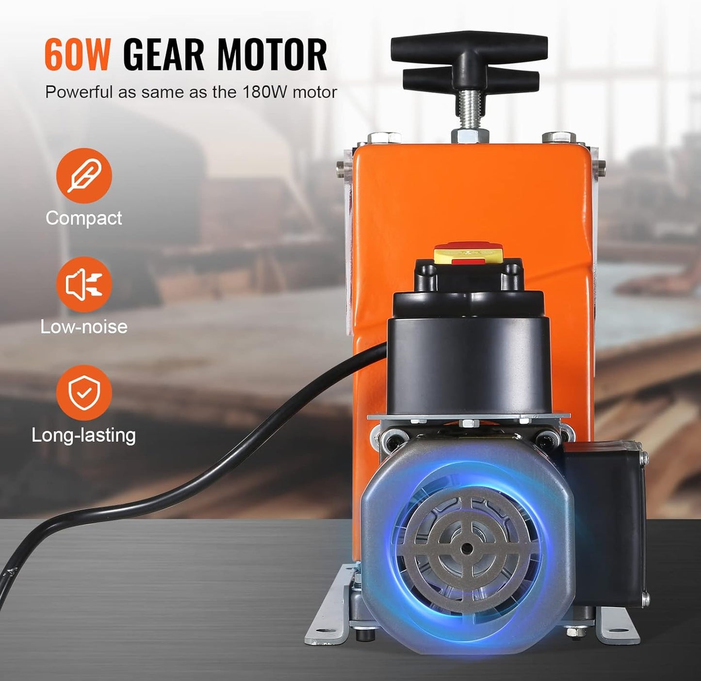 VEVOR Electric Wire Stripping Machine, 0.06''-0.98'' Automatic Wire Stripper Machine, 60 W, Wire Strip with Visible Stripping Depth Reference, 6 Round & 1 Flat Channels Electric Wire Stripper
