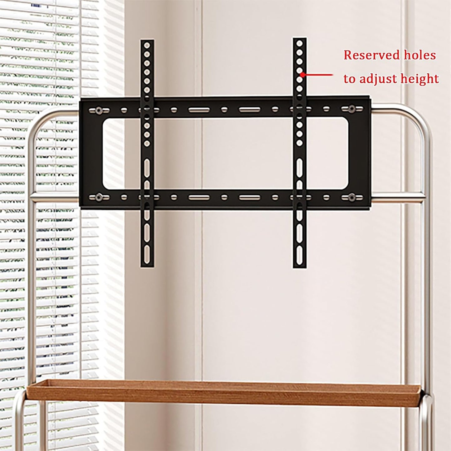 Adjustable Mobile TV Cart with Media Shelf, Rolling TV Stand Mount on Wheels, Universal Tall TV Floor Stand, Height Adjustable