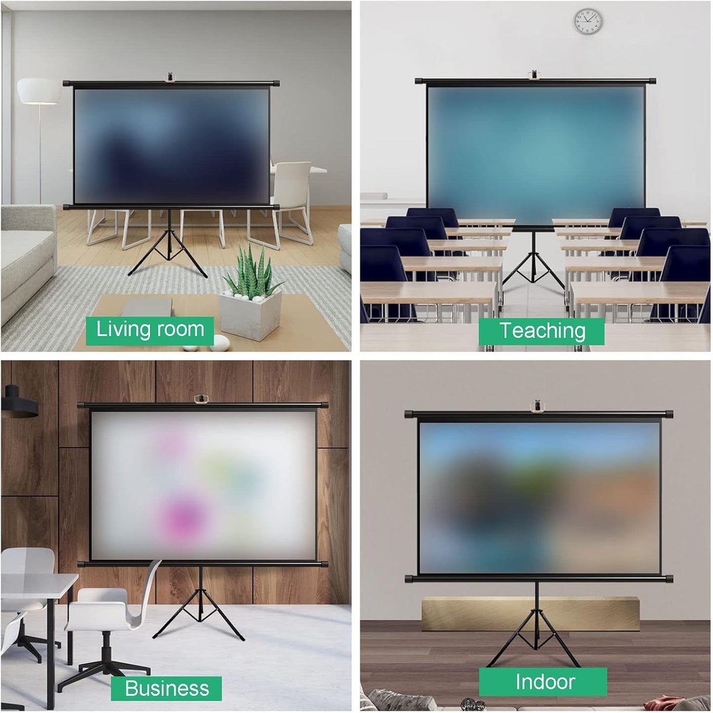 4:3/16:9 HD Portable Bracket Projection Screens, Foldable Tripod Projection Screens Independent Mobile Projection Screens for Indoor Outdoor Home Theater,100inch 16:9