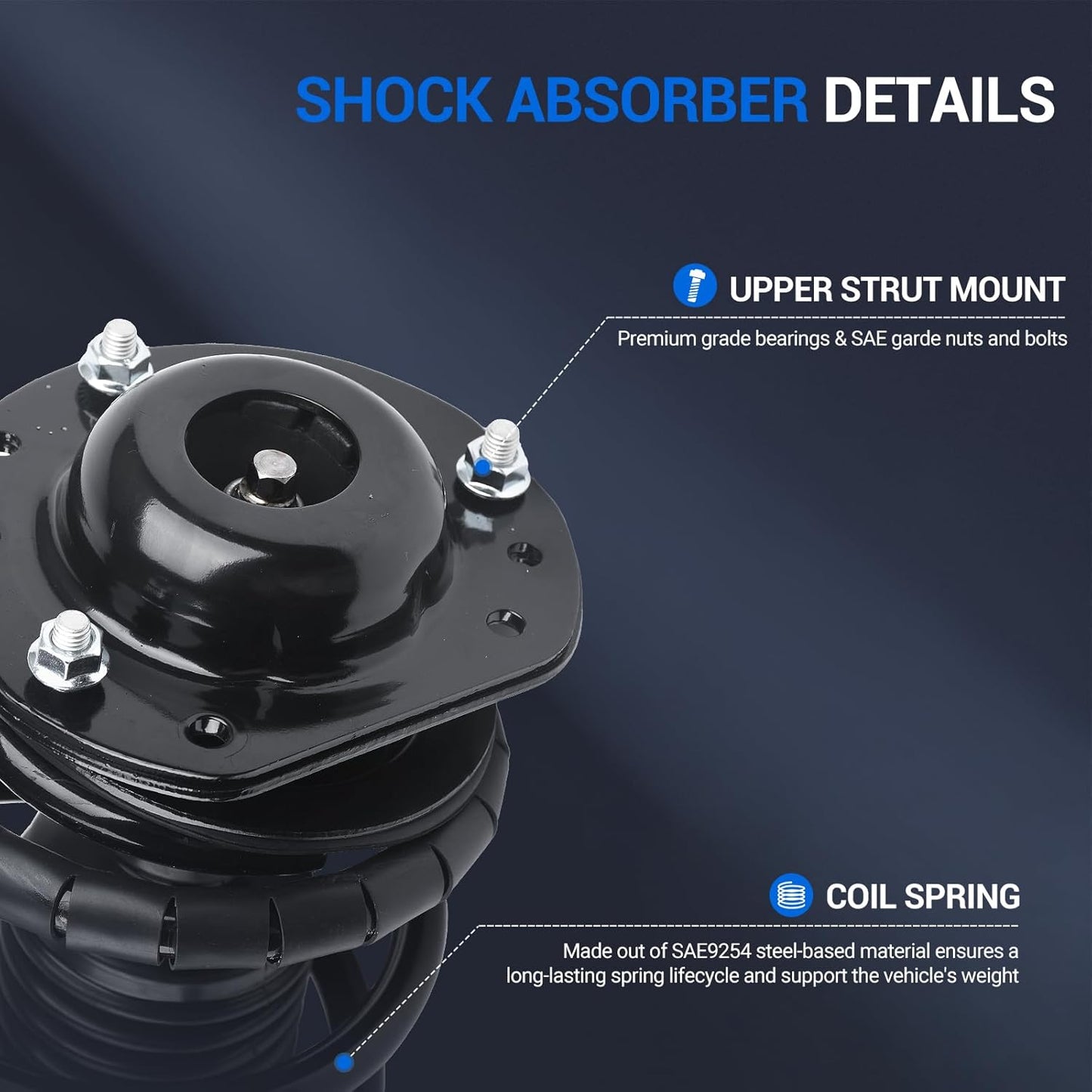 Autoround 172179L 172179R Complete Strut Coil Springs Shock Absorber Compatible with Chevy Cobalt 2005-2010/ HHR 2006-2011, Pontiac G5 2007-2009/ Pursuit 2005-2006