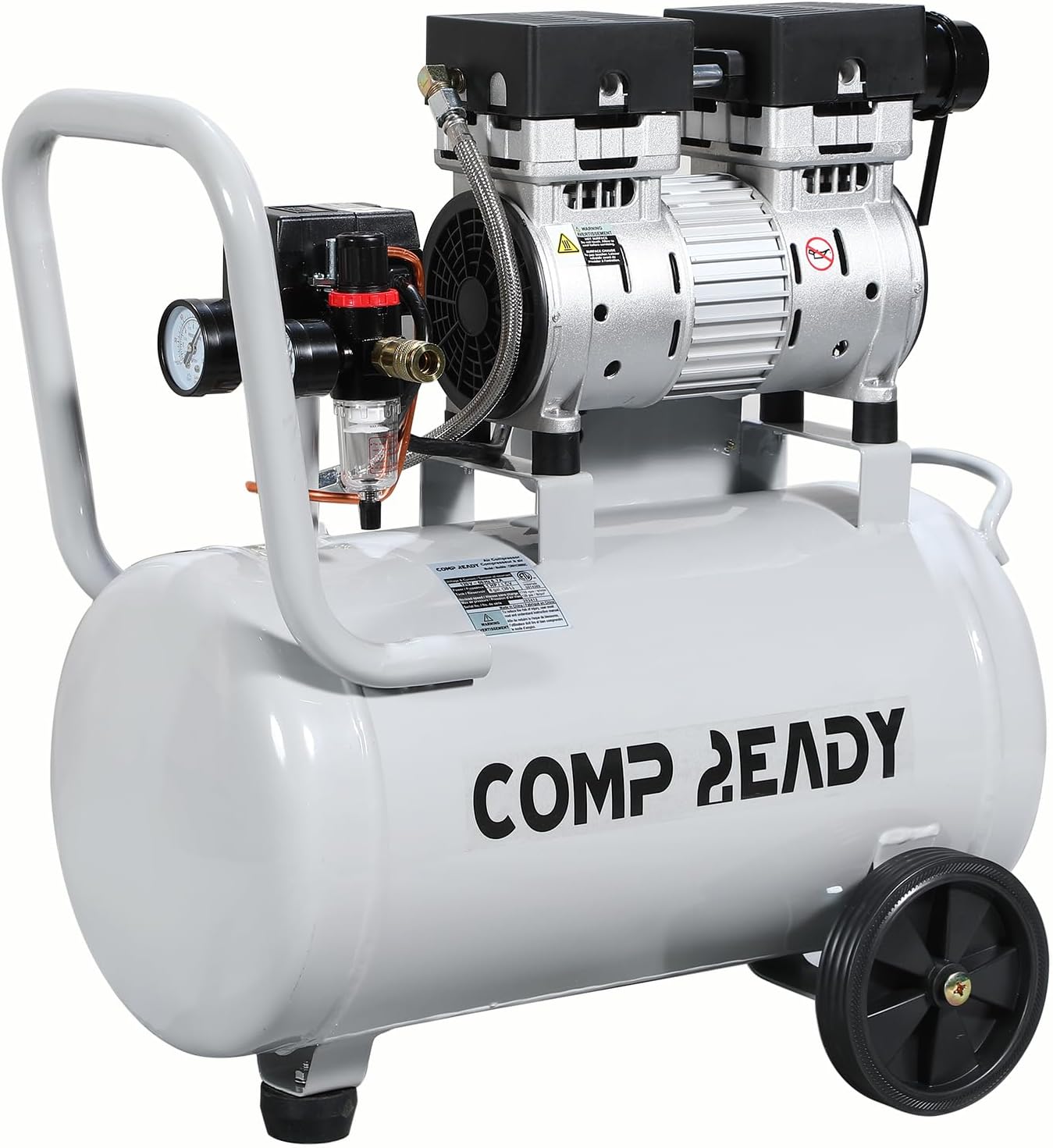 6 Gallon Portable Air Compressor 1HP 2.5 CFM@90PSI 60dB Ultra Quiet Oil Free Air Compressor Ideal for Tire Inflation Pneumatic Tool Spray Painting