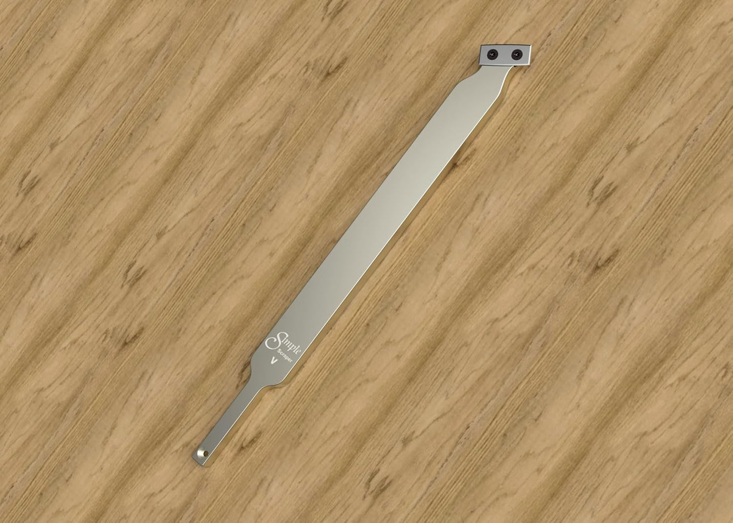 Simple Scraper V 12" long angled carbide tool for steep or straight inside walls and bottom finishing, USA Made (with Handle, Oval Cutter)