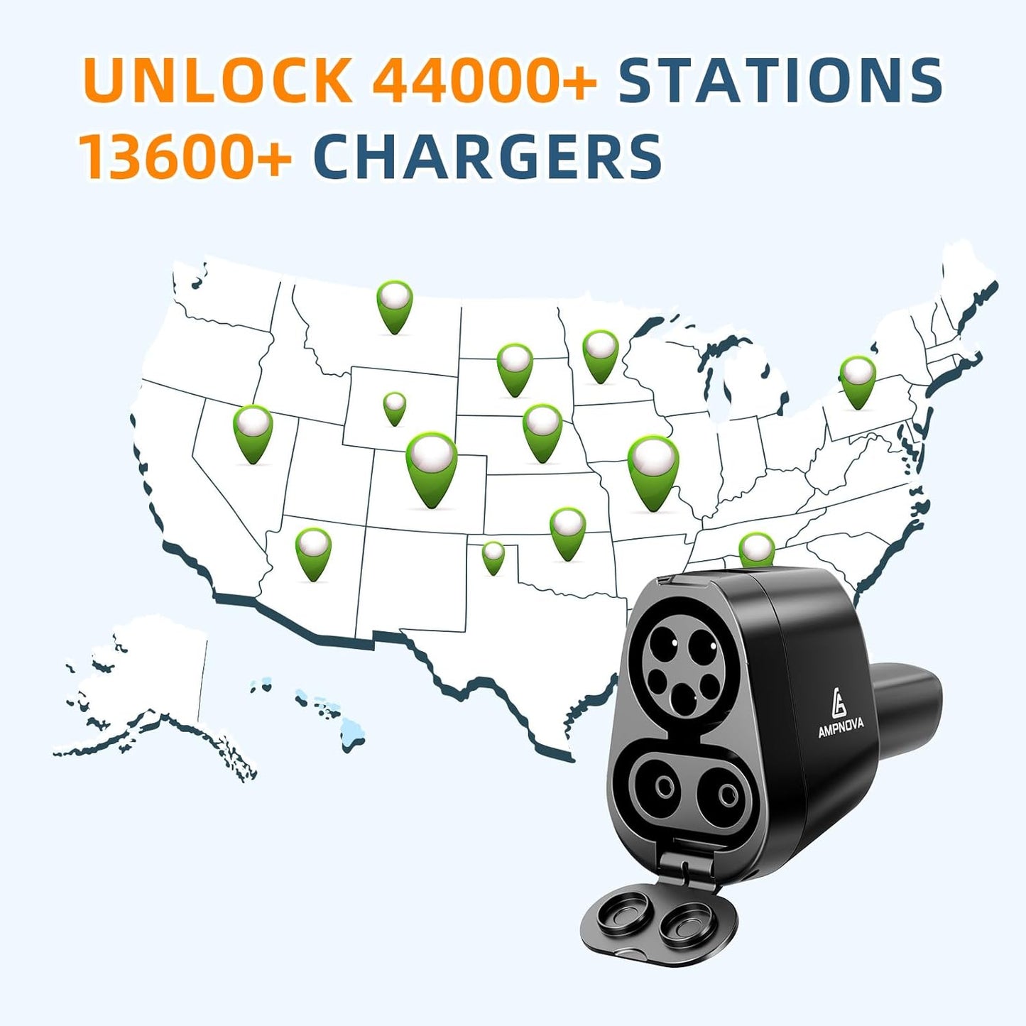 Ampnova 2025 Tesla Supercharger Adapter Pro 2-in-1 CCS1 & J1772 to NACS 250kW Ultra-Fast Charging Compatible with All Tesla Models (Y\/3\/S\/X) Works with Level 1\/2\/3 Stations
