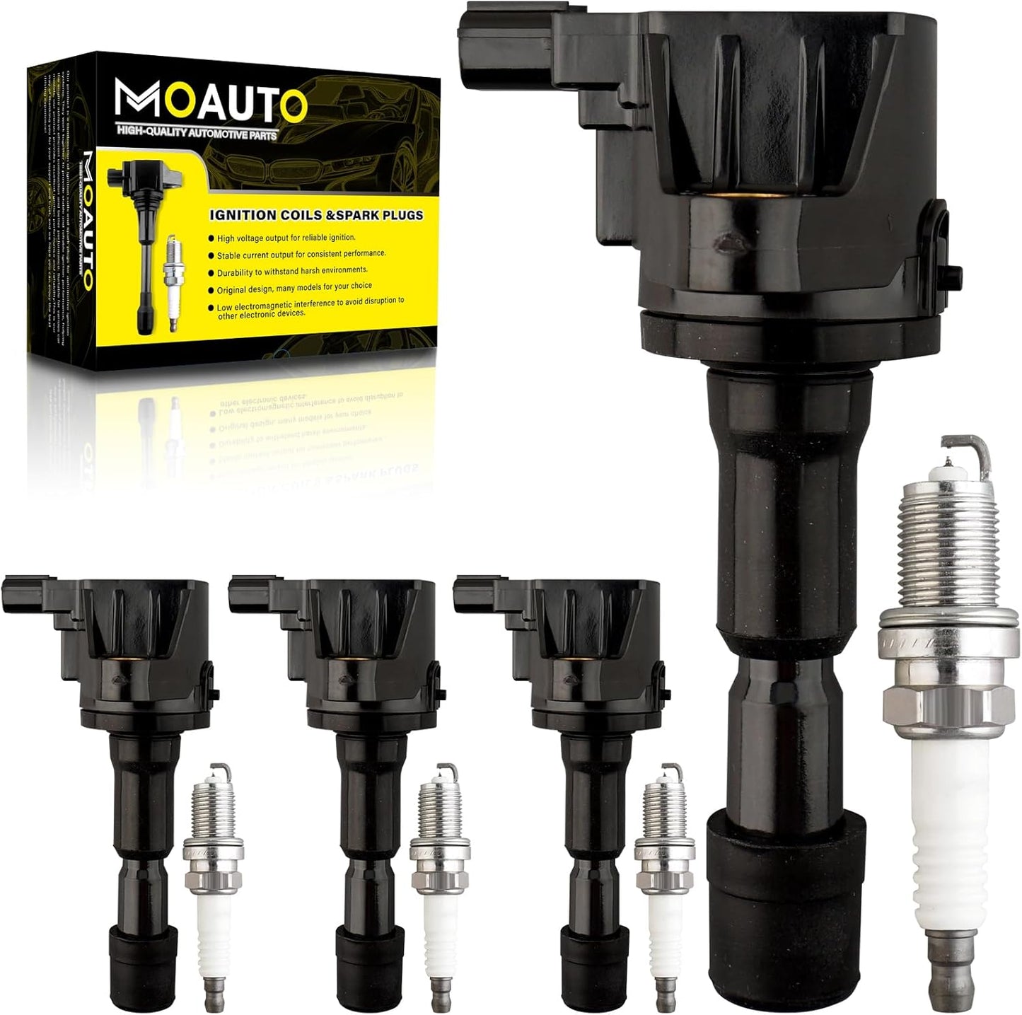 Set of 6 Ignition Coils Pack UF750 12138643360 & 6 PCS Iridium Spark Plugs Compatible with BMW 340i GT 540i X3 740i 640i xDrive M240i X4 Mini Cooper Clubman - 1.5L 3.0L L3 L6