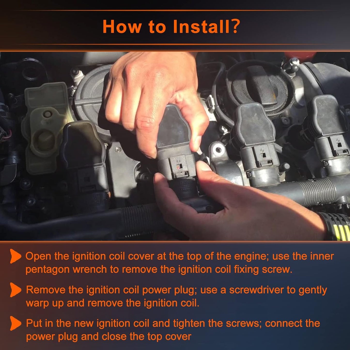 Set of 4 Ignition Coil Packs UF805 Compatible with Mazda 3 6 MX-5 Miata CX-3 CX-9 L4 2.0L 2.5L