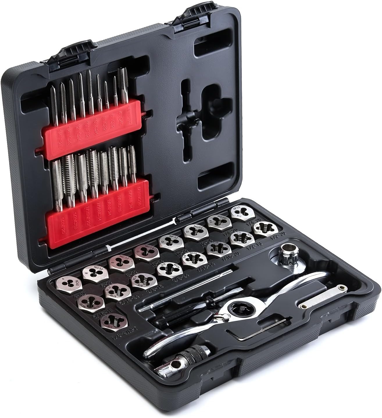 toolant 127pcs SAE/Metric Tap and Die Set, Ratcheting SAE Metric TAP and Die Set Standard with Drill Bit Combo for Threading