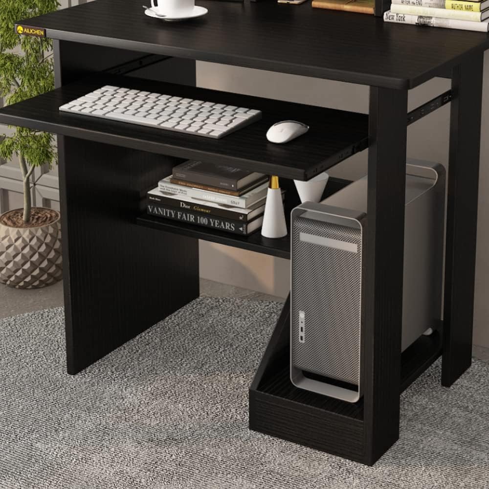 ALISENED Computer Desk with Storage Shelves, 29.5''Home Office Desk with Monitor Stand, Small Writing Desk Table with Keyboard Tray,Study Table with CPU Stand for Small Spaces Save Space