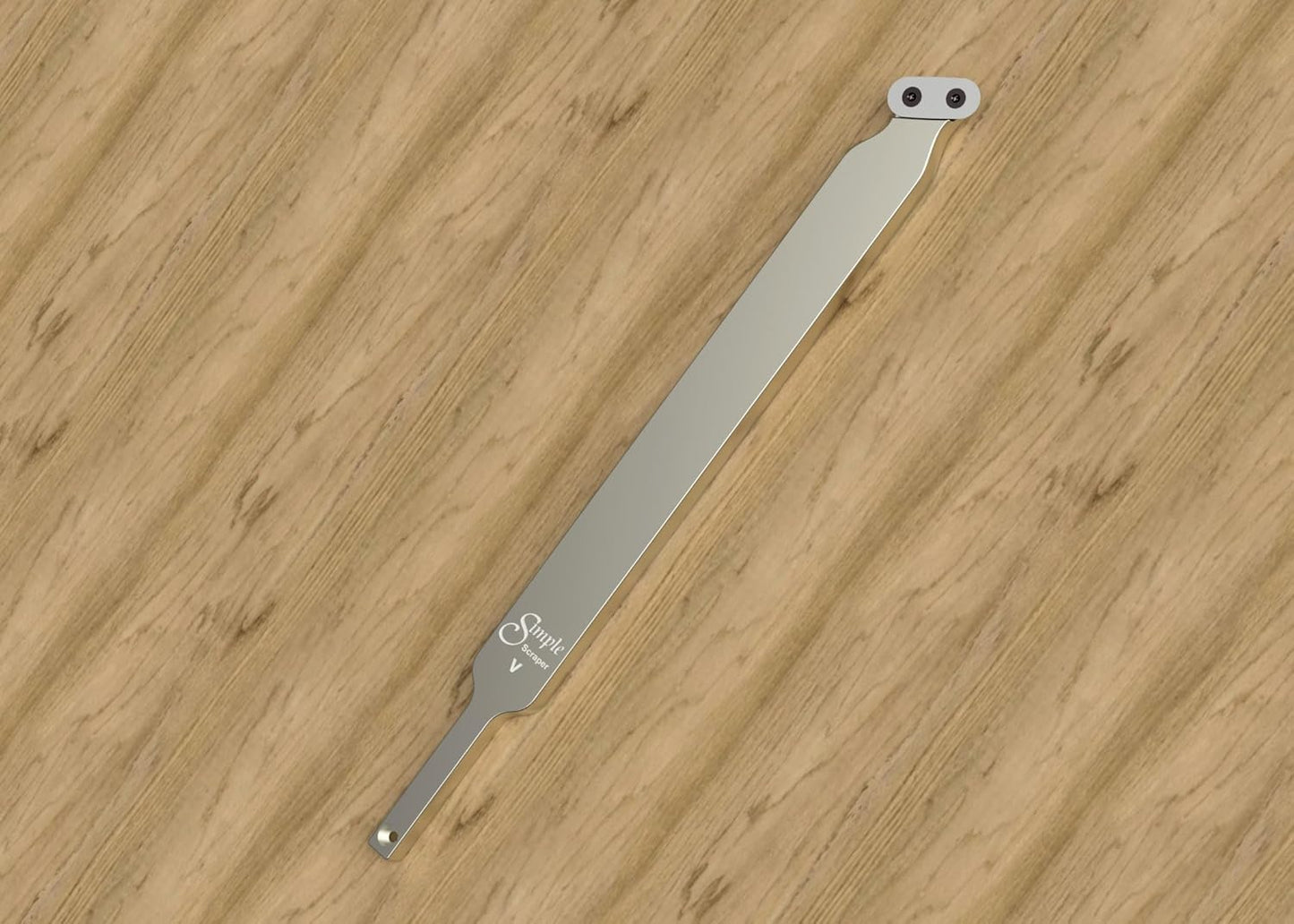 Simple Scraper V 12" long angled carbide tool for steep or straight inside walls and bottom finishing, USA Made (with Handle, Oval Cutter)